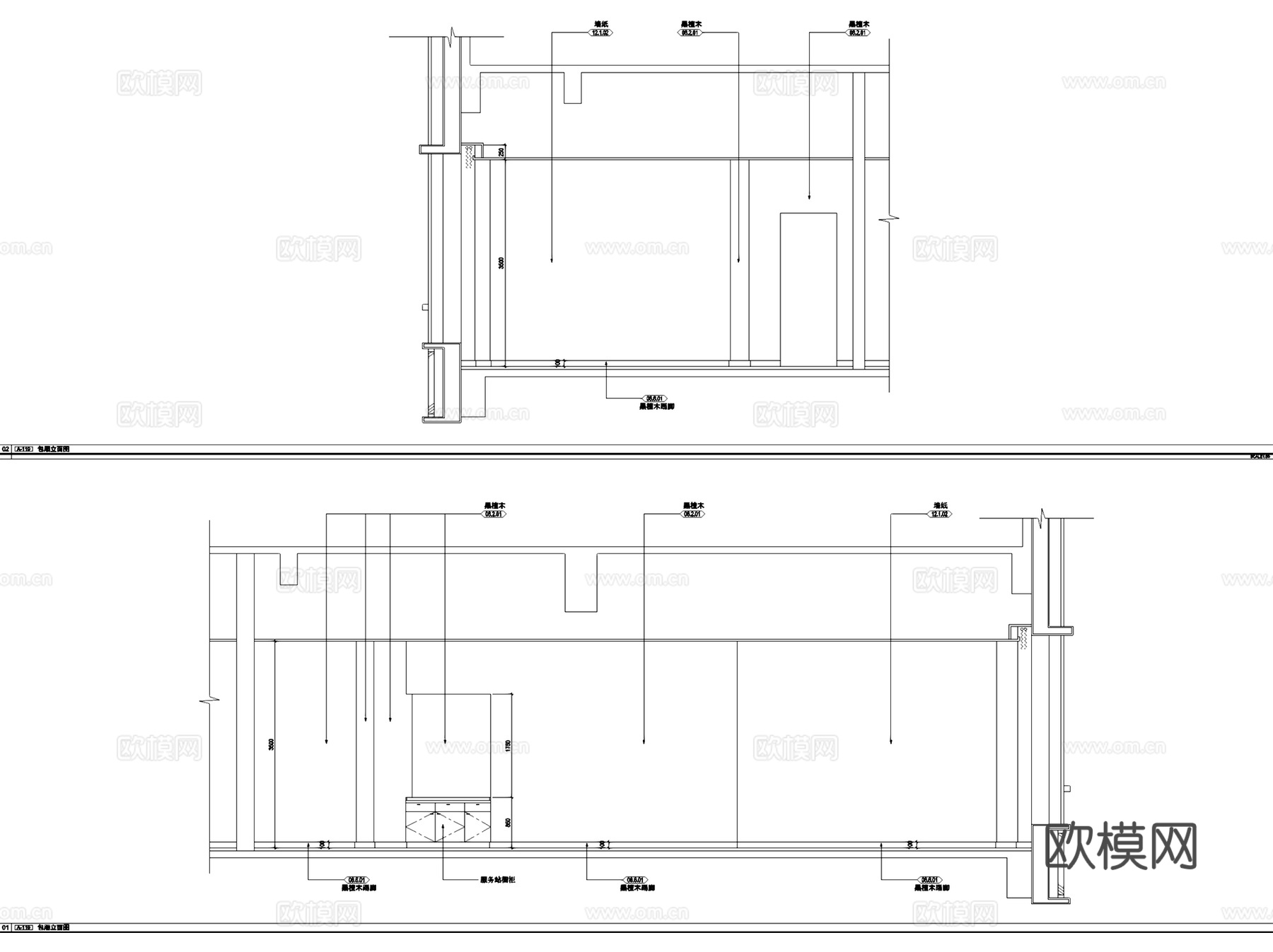 上海苏浙汇联洋店中餐厅室内工装CAD施工图cad施工图