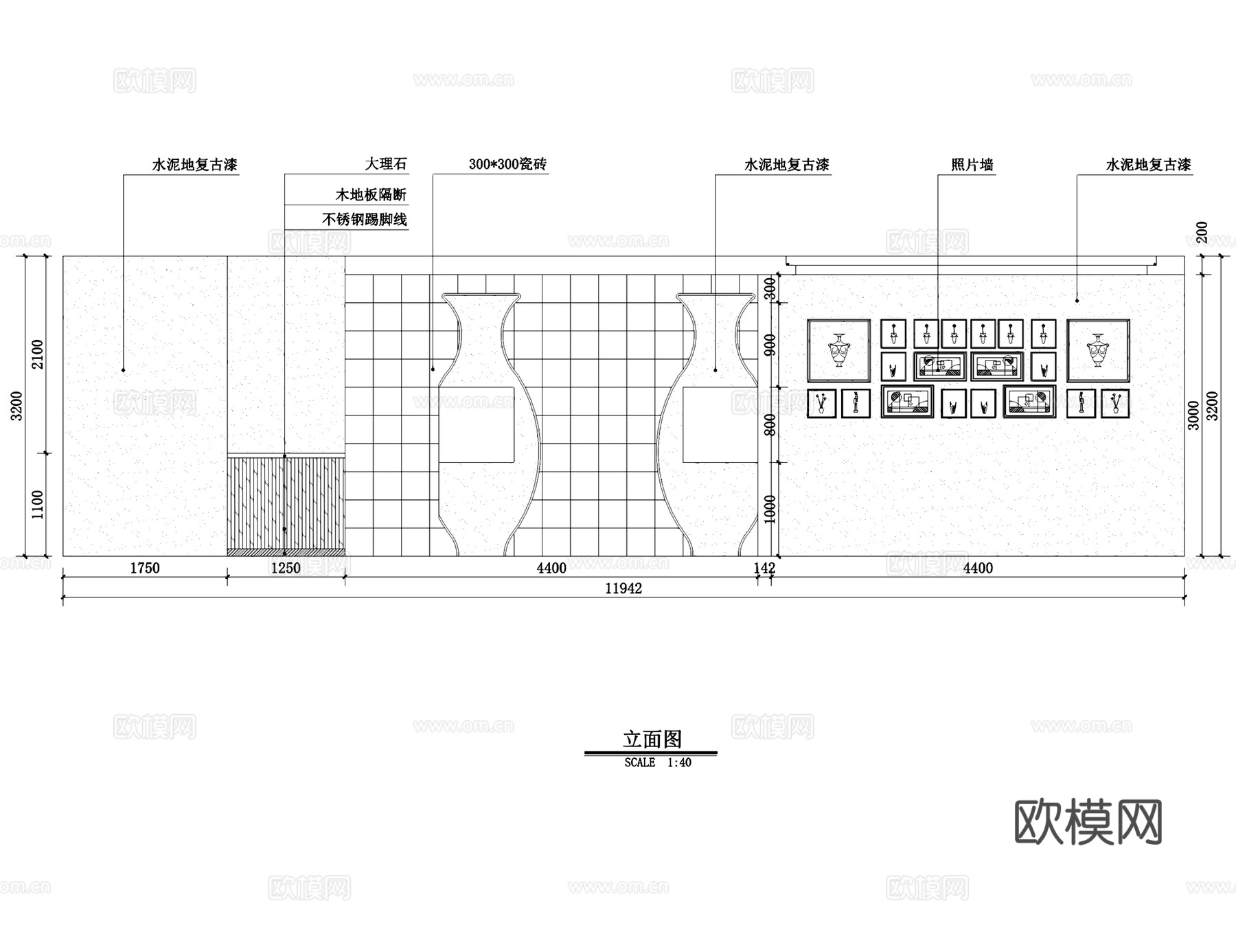 煌品三汁焖锅东营万达店餐厅室内工装CAD施工图cad施工图