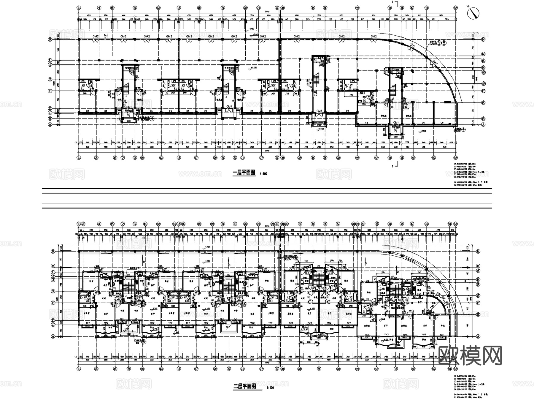 住宅楼单元楼居住建筑CAD施工图集 40套cad施工图
