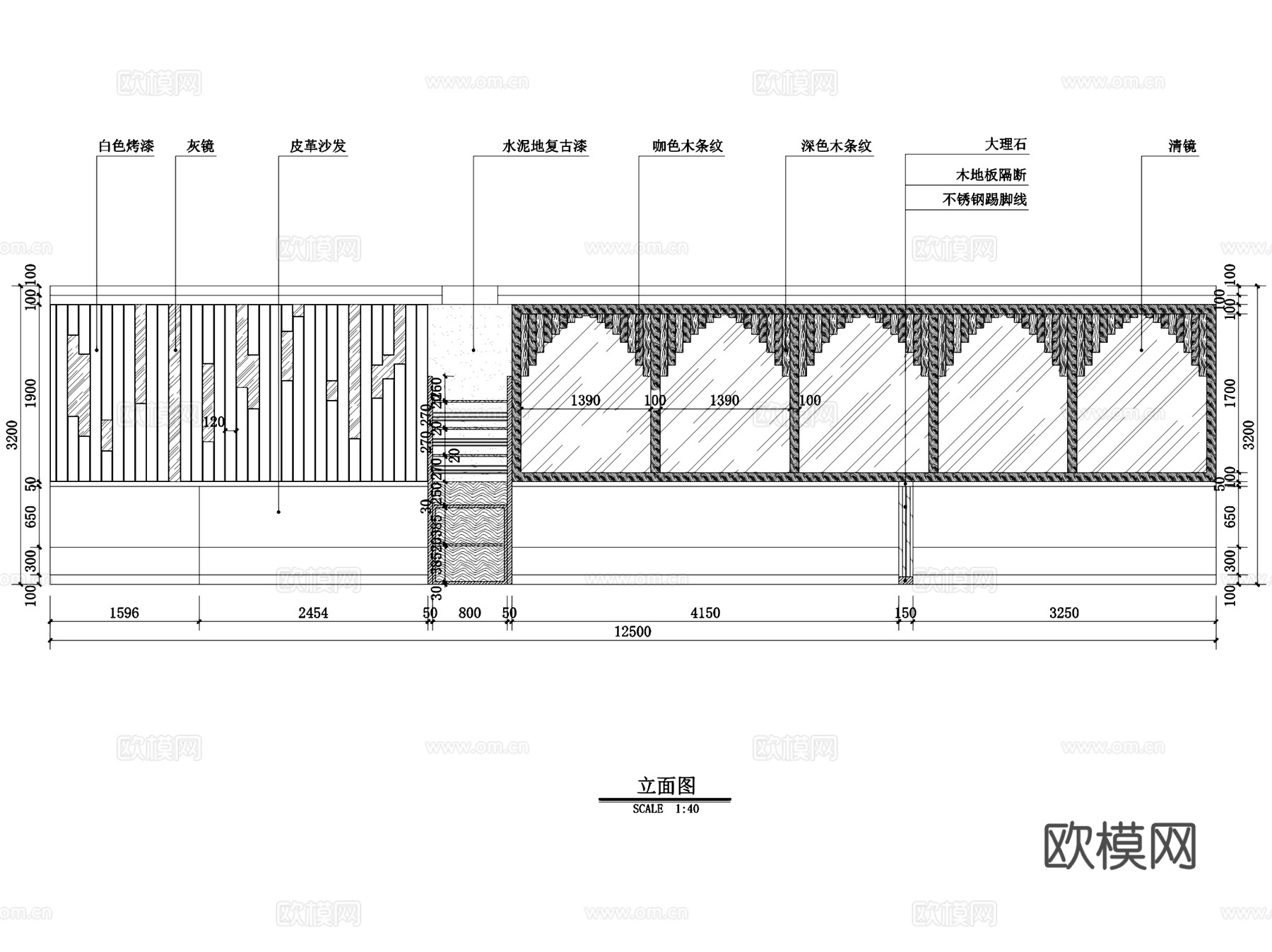 煌品三汁焖锅东营万达店餐厅室内工装CAD施工图cad施工图