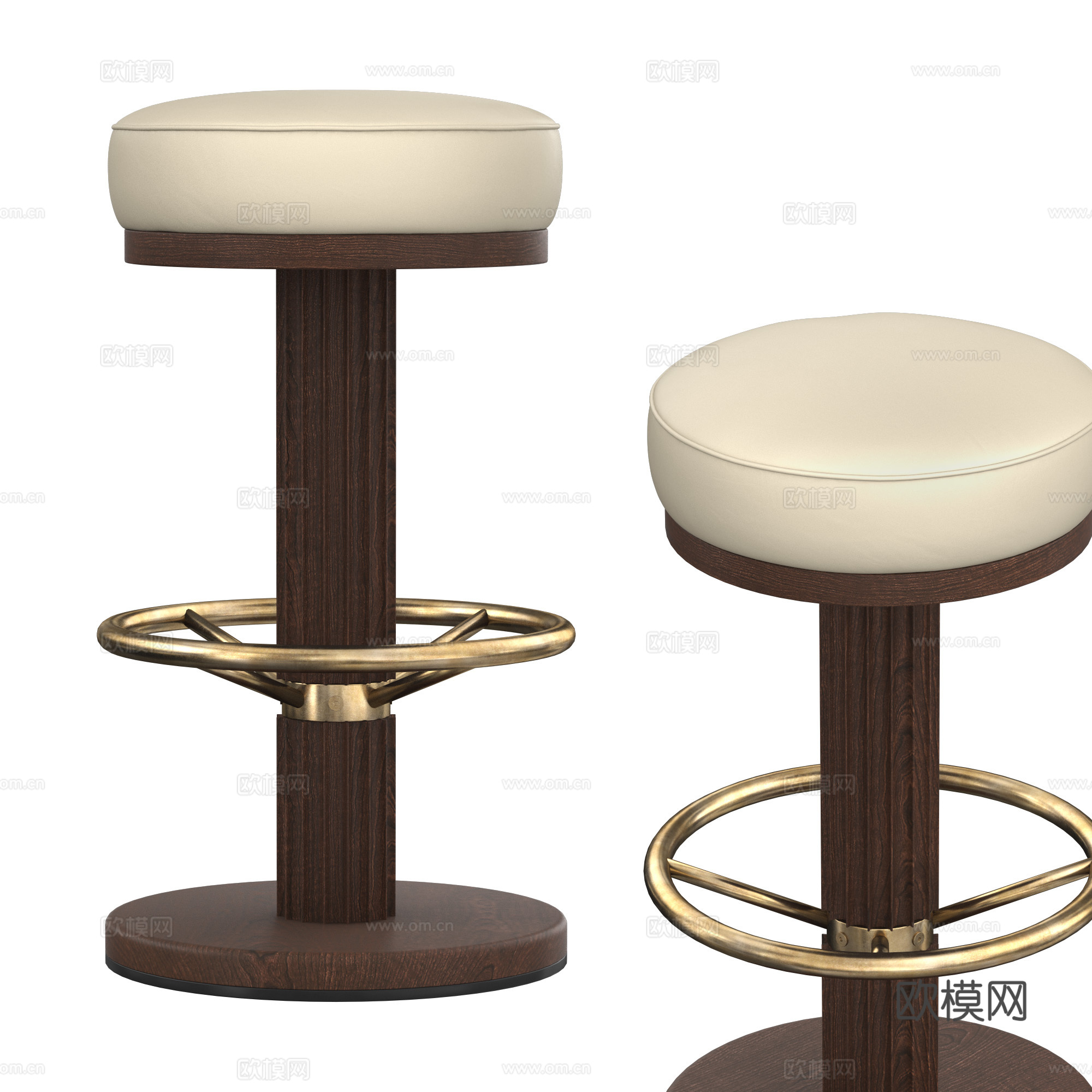 现代意式轻奢 BAR007 吧台凳3d模型下载（渲染图1）