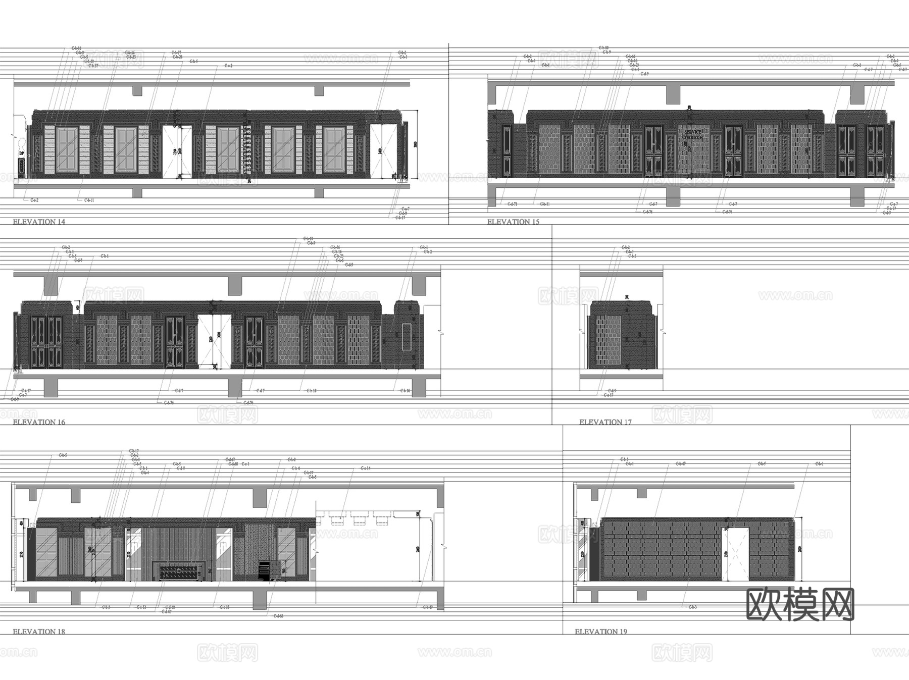 北京四季酒店采逸轩中餐厅室内工装CAD施工图整套cad施工图