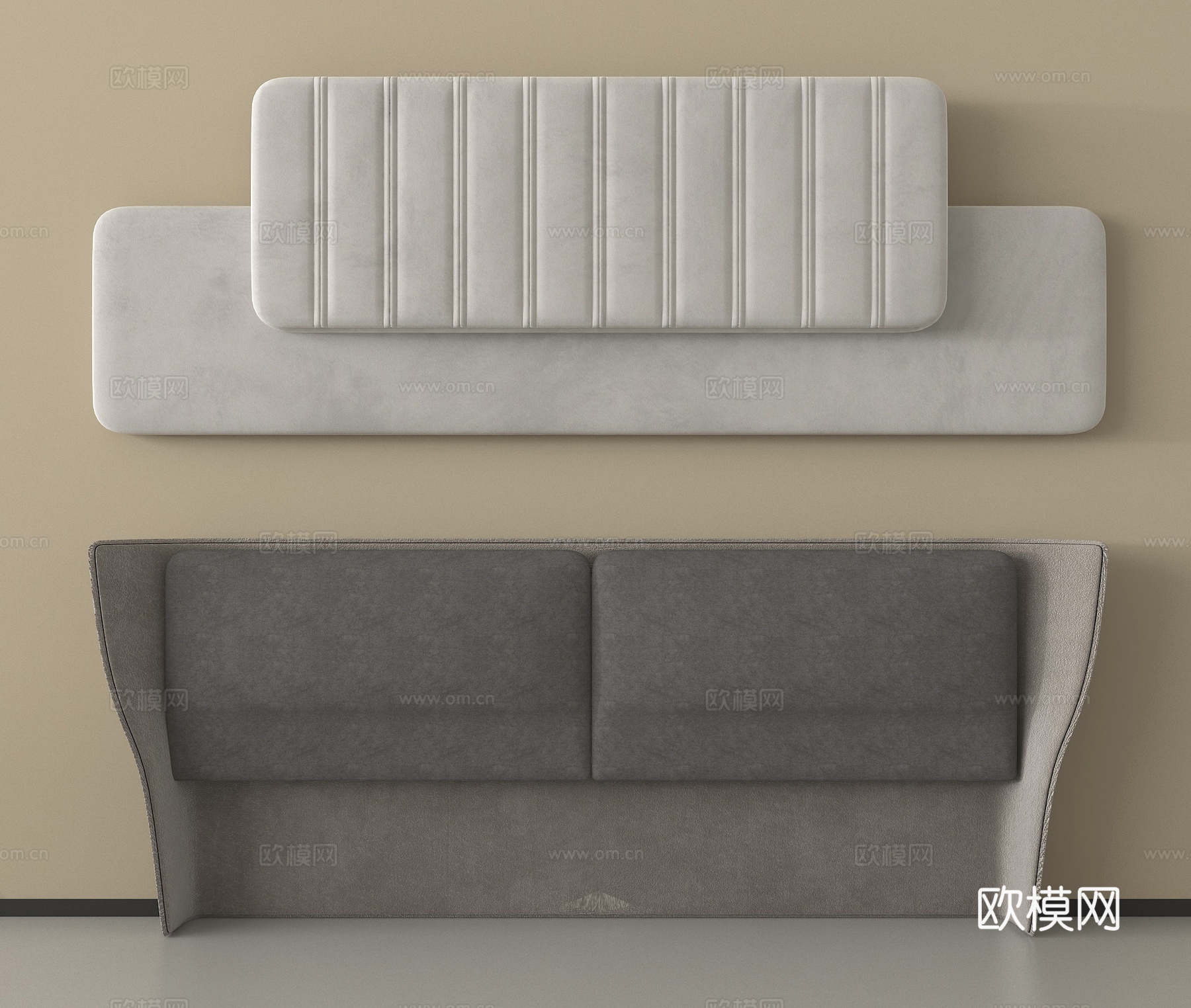 现代床靠背 床品 床头su模型