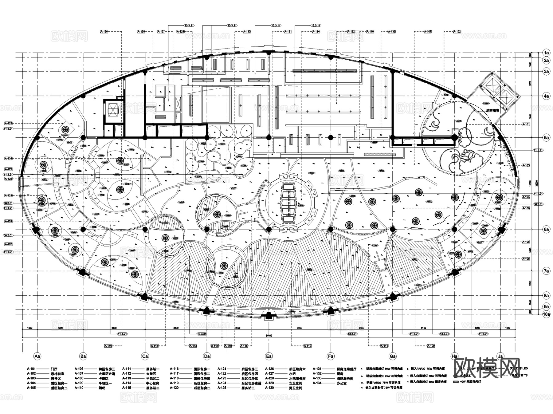 上海苏浙汇联洋店中餐厅室内工装CAD施工图cad施工图