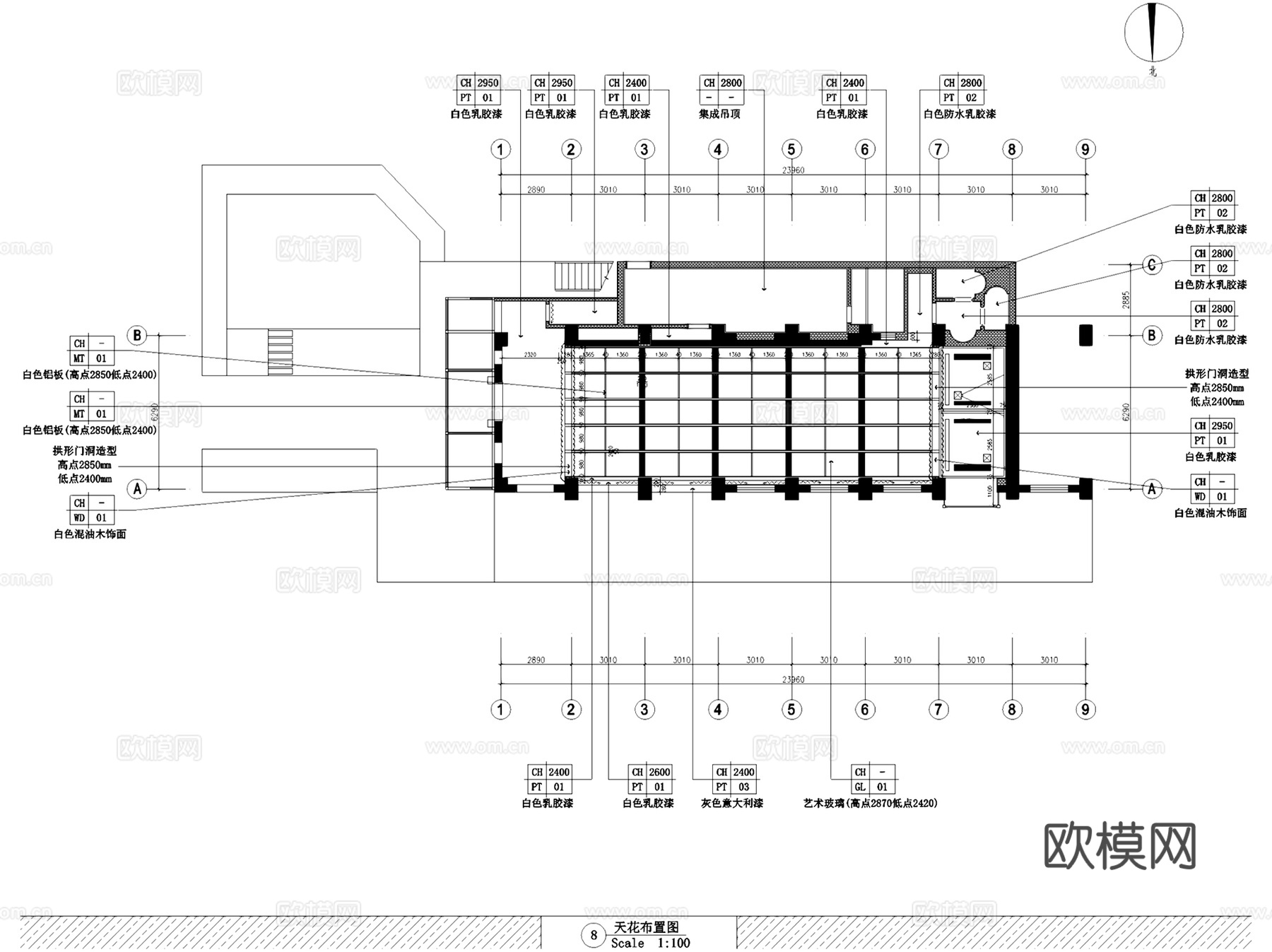 杭州胡须先生餐厅室内工装CAD施工图整套cad施工图