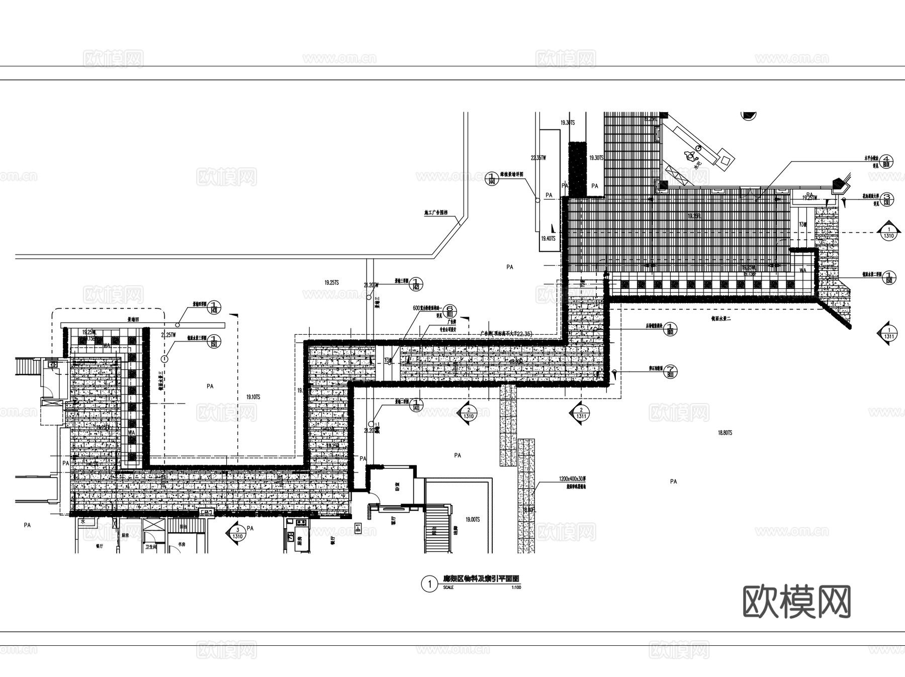 中式玻璃顶棚景观休憩廊架CAD施工图详图集cad施工图