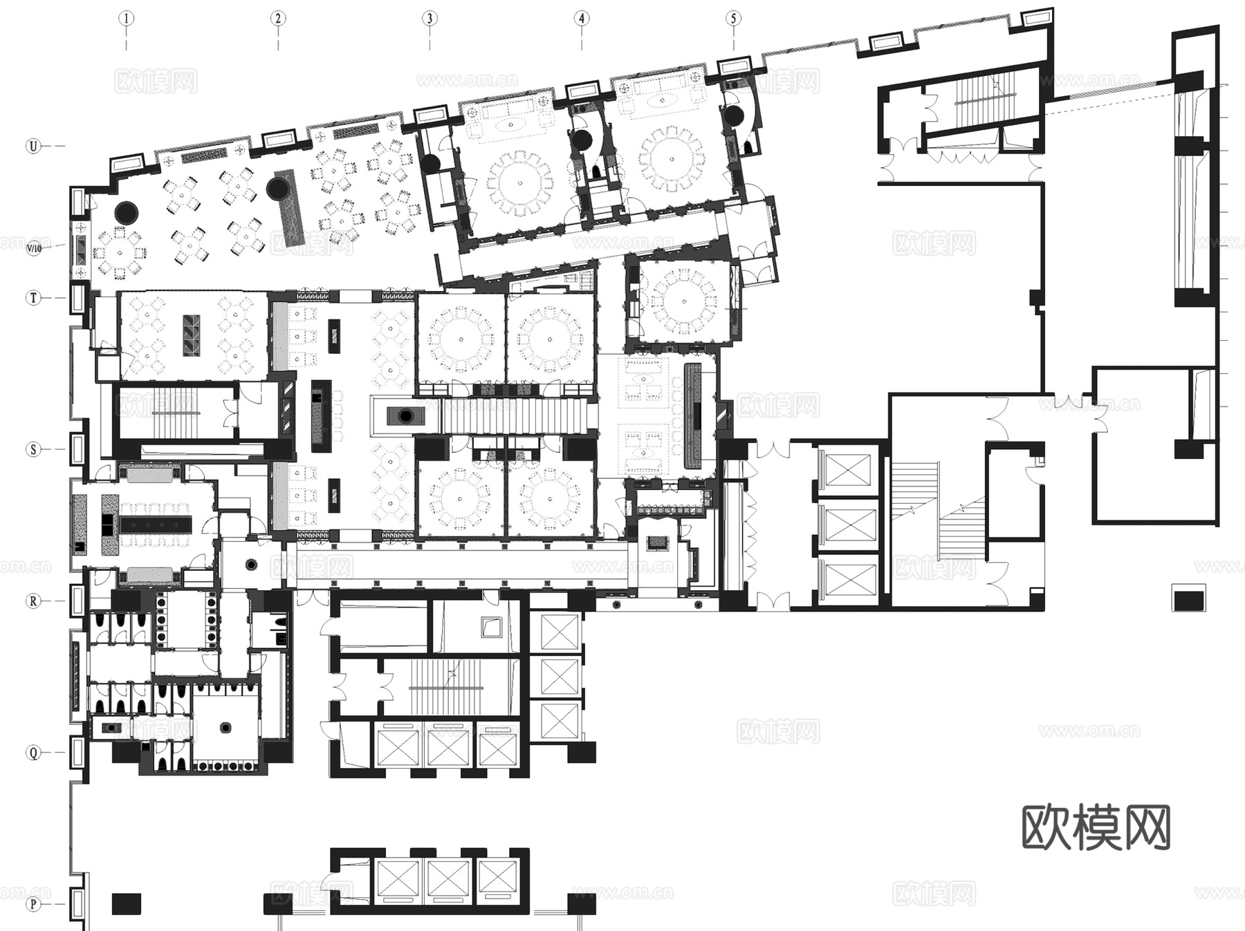 北京四季酒店采逸轩中餐厅室内工装CAD施工图整套cad施工图