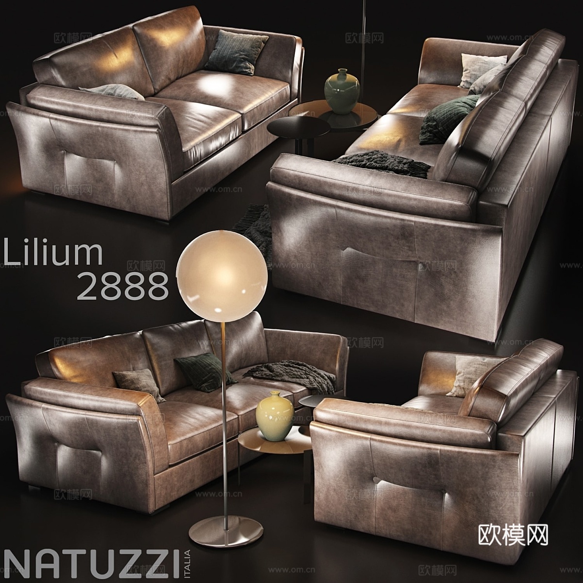 Natuzzi Lilium系列沙发3d模型下载
