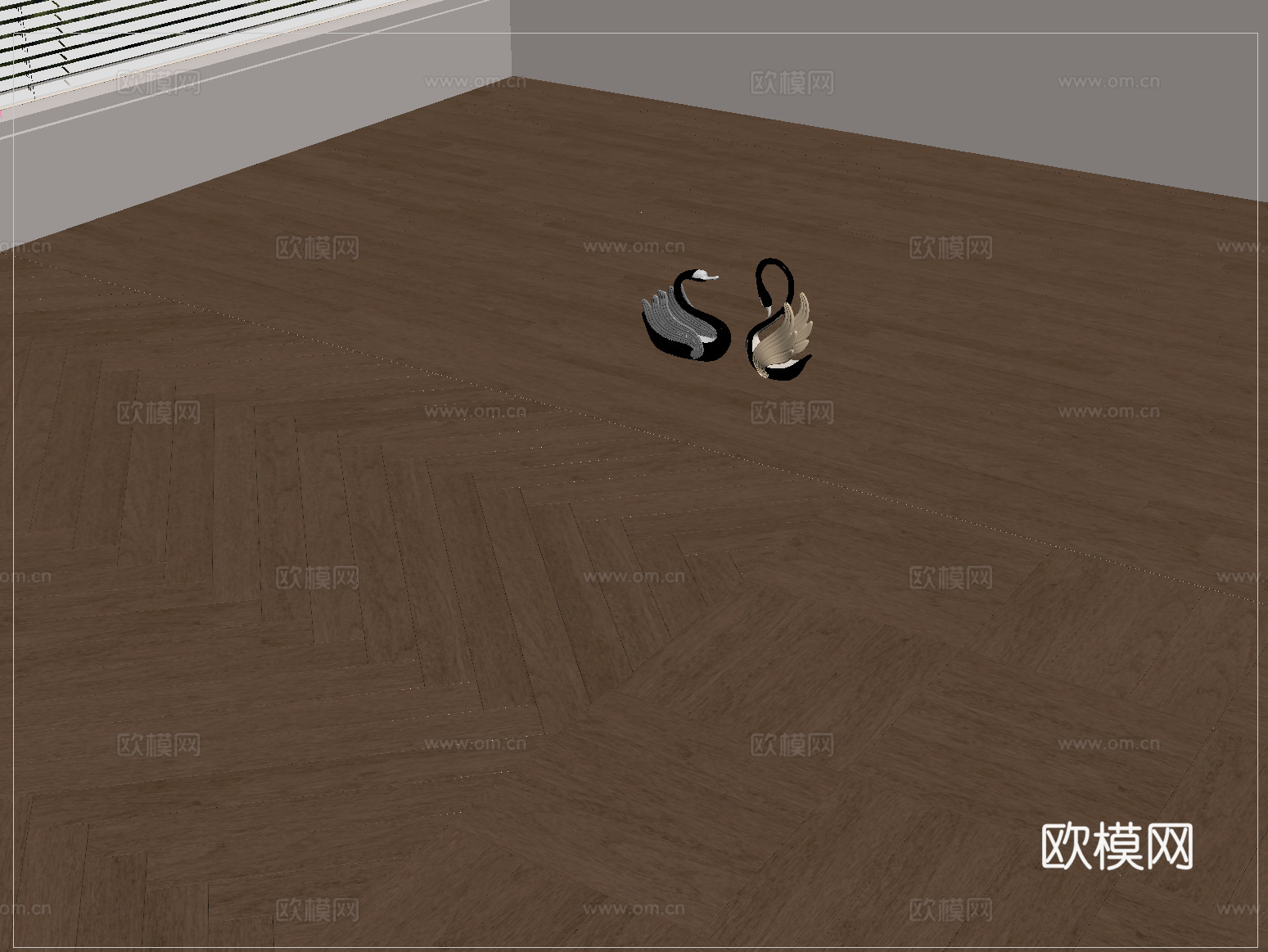 现代地板 木地板 拼花地板su模型
