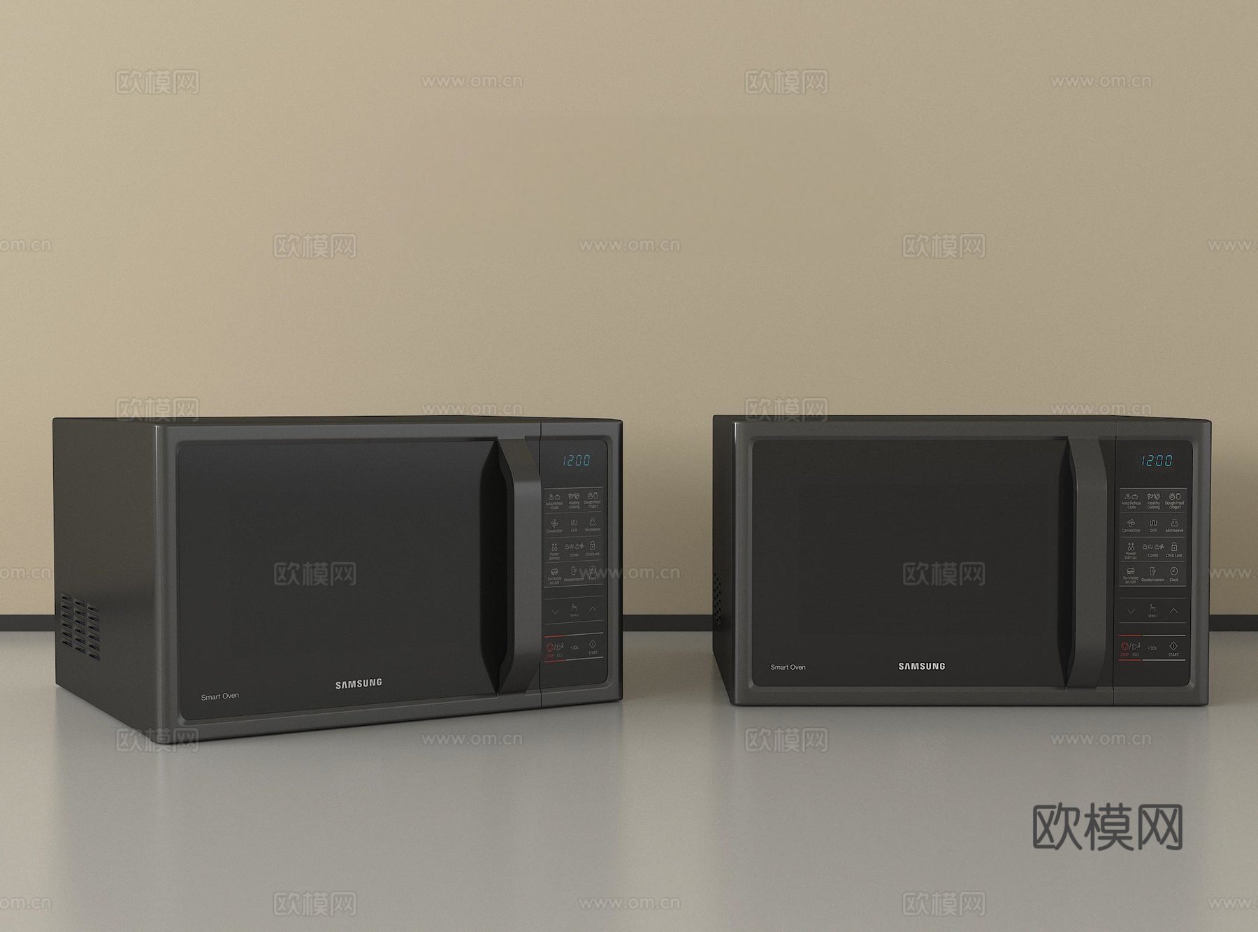 现代微波炉 厨房电器su模型