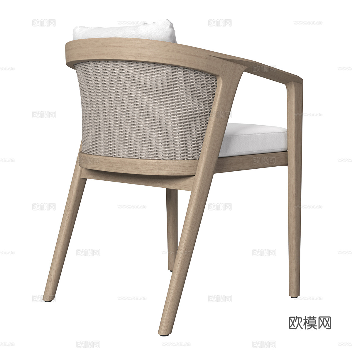 新中式 Malta 柚木餐椅3d模型下载（渲染图2）