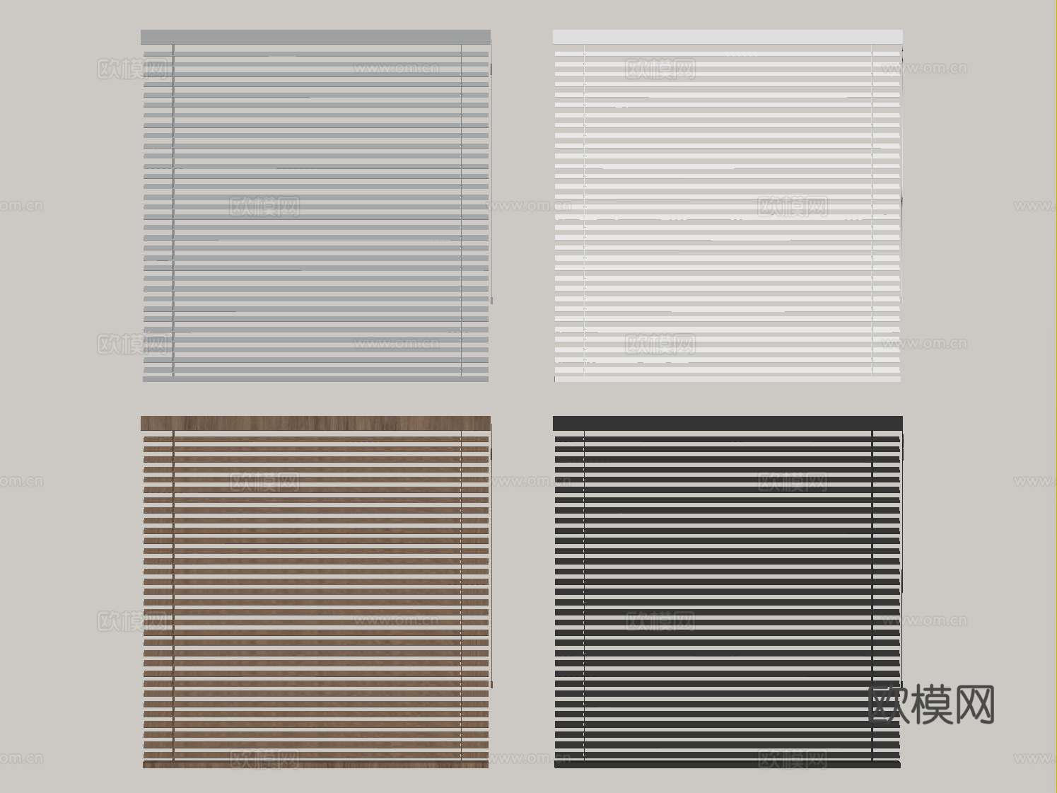 现代百叶帘 窗帘 卷帘su模型