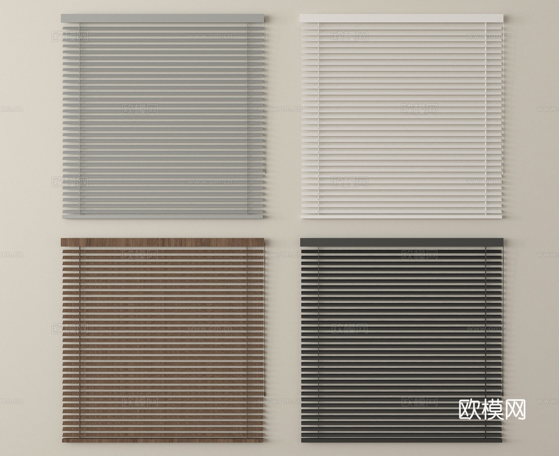 现代百叶帘 窗帘 卷帘su模型