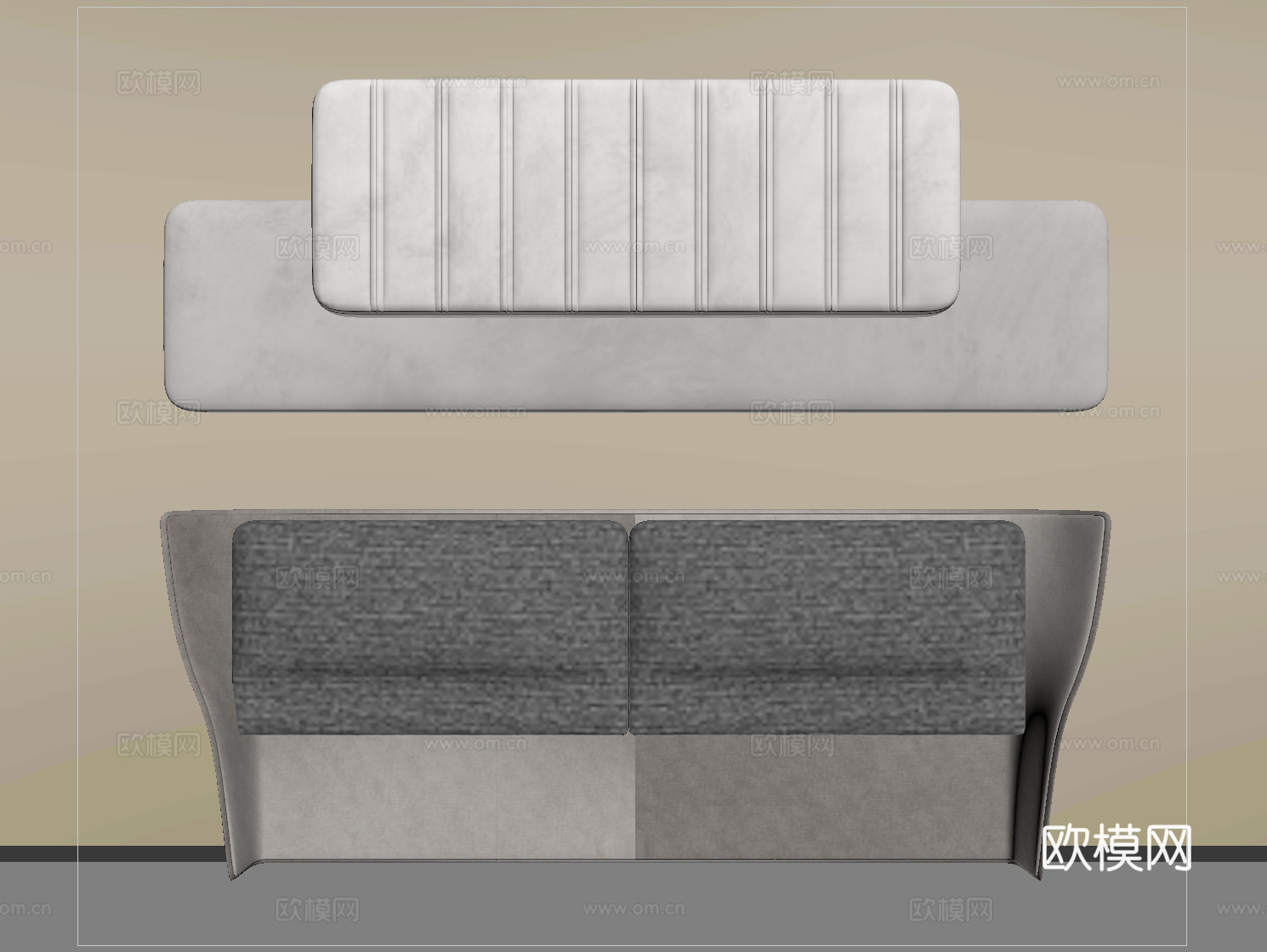 现代床靠背 床品 床头su模型