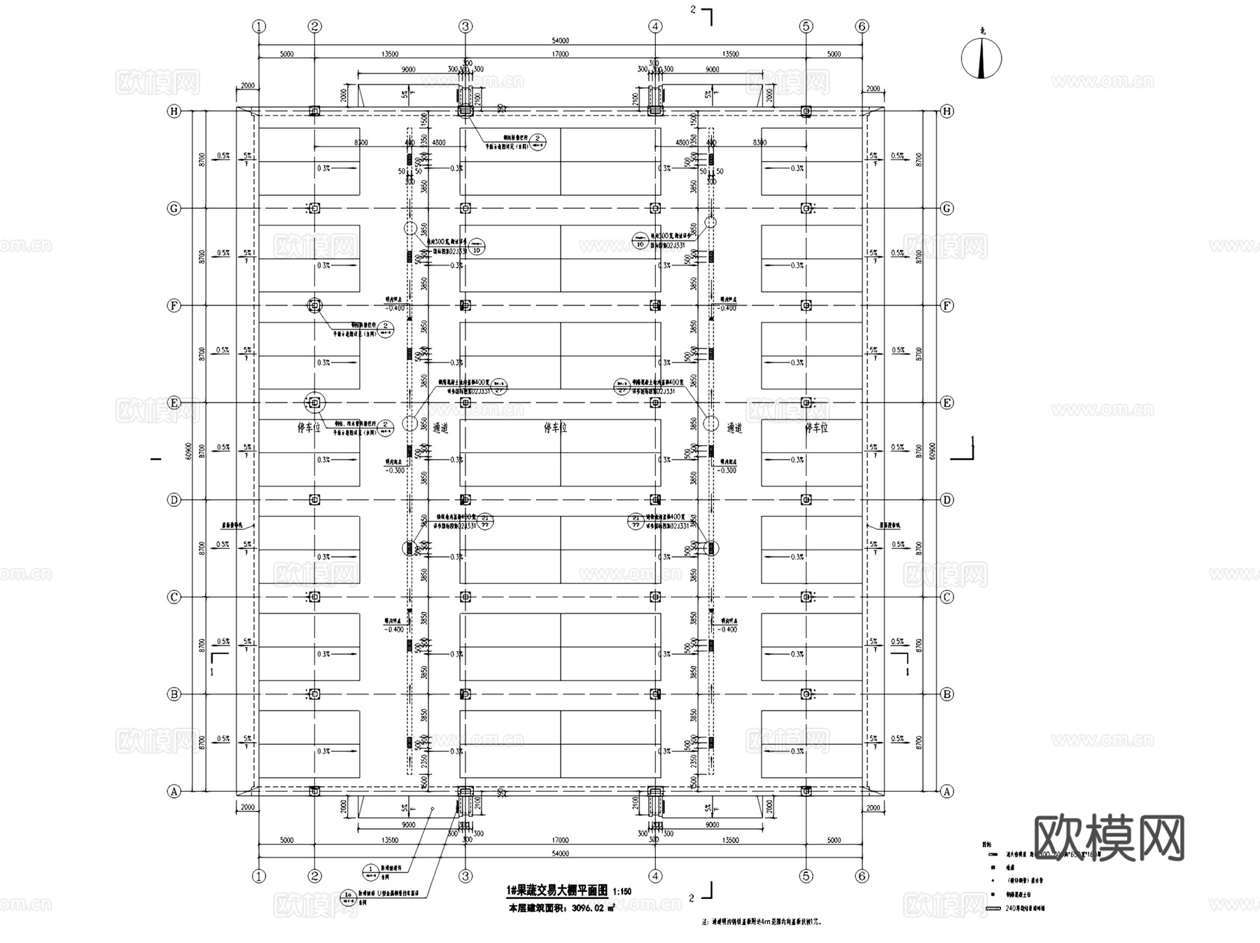 株洲农副产品批发交易物流中心建筑CAD施工图全套cad施工图