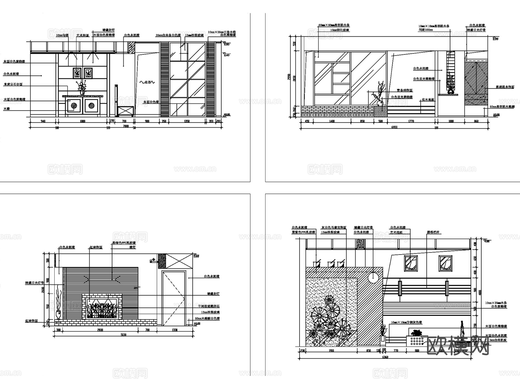 住宅室内家装装饰详图CAD施工图集 107套cad施工图