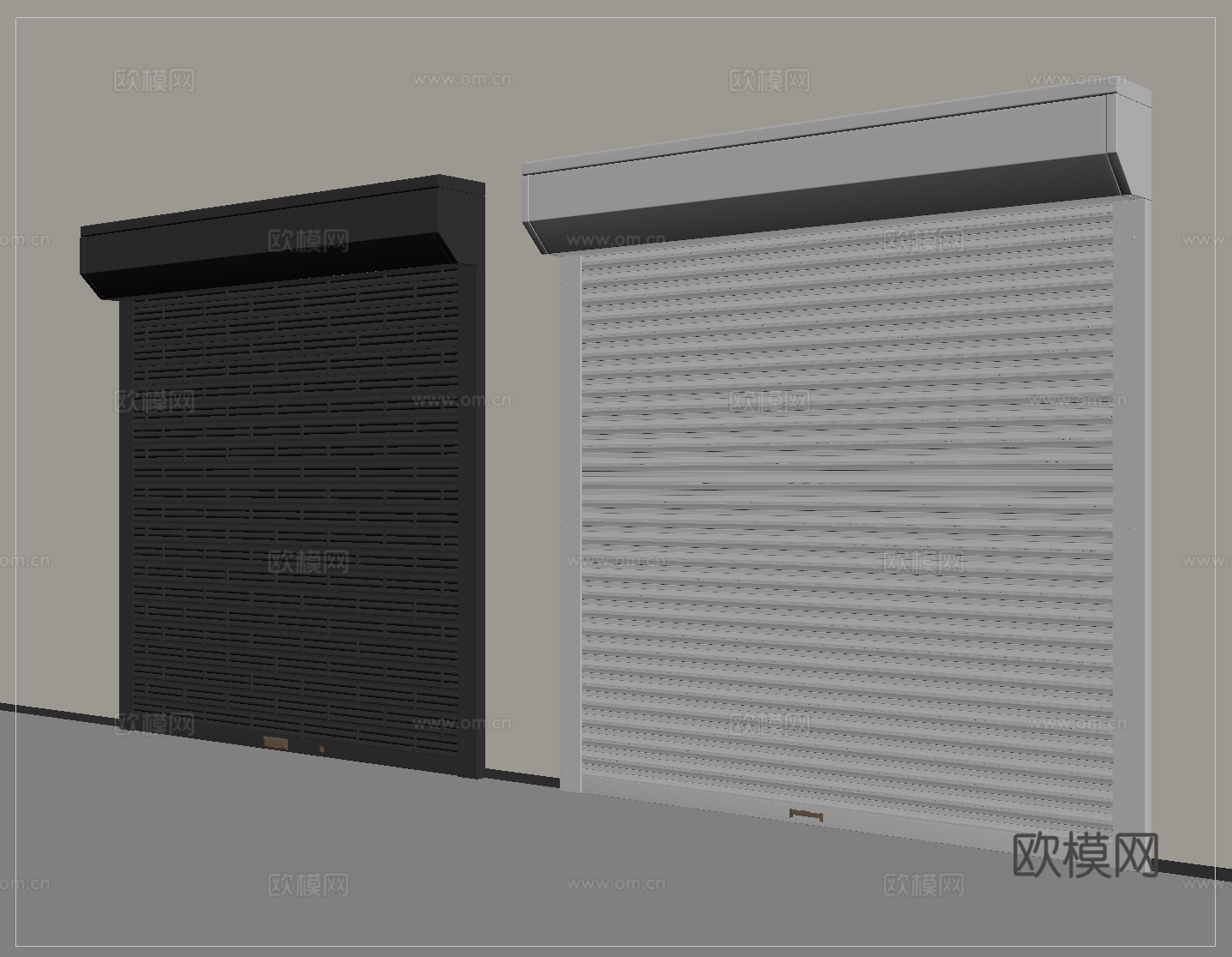 现代卷帘门 卷闸门 车库门 仓库门 防盗门su模型