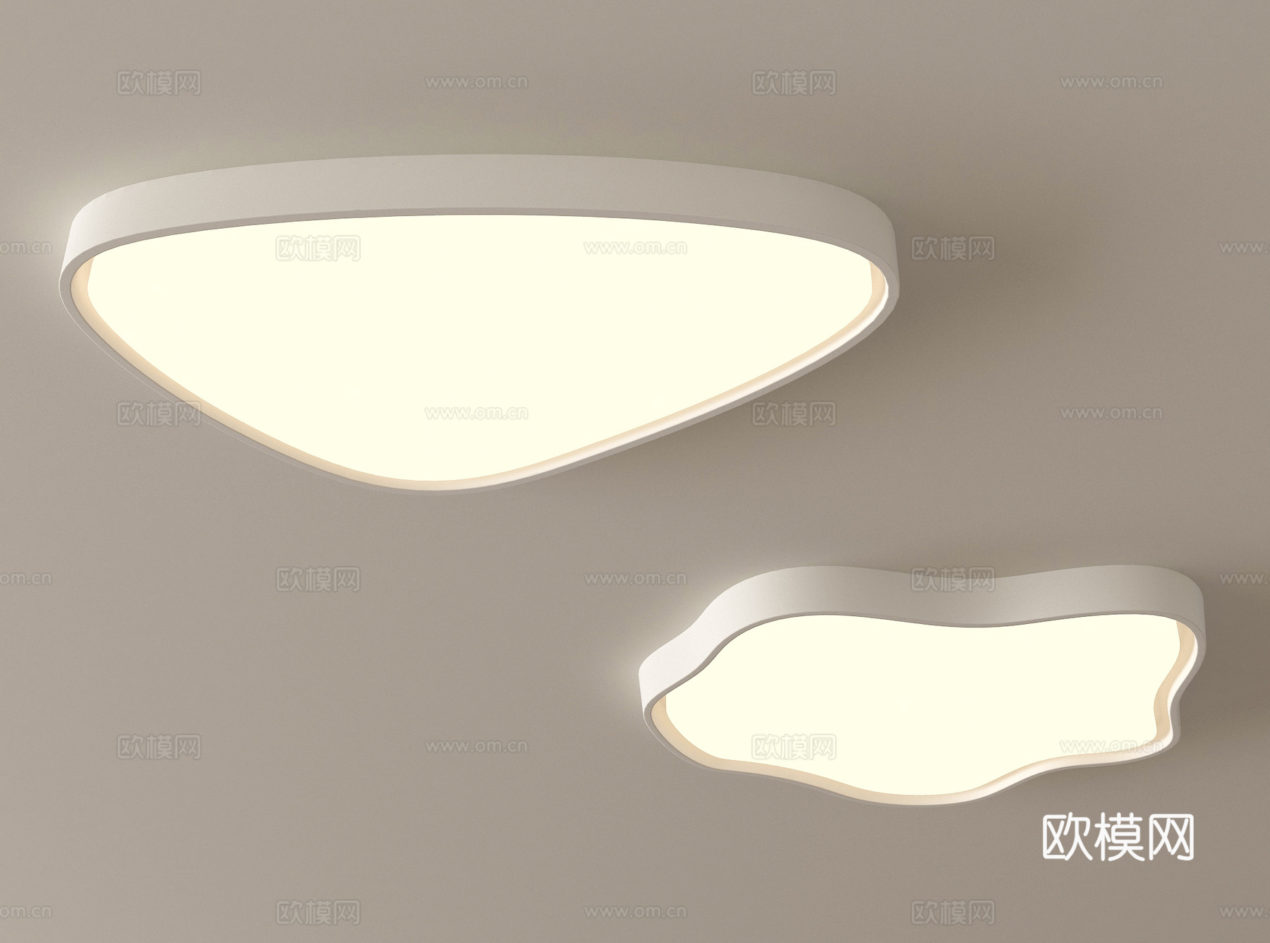 现代吸顶灯 几何形吸顶灯 卧室灯su模型