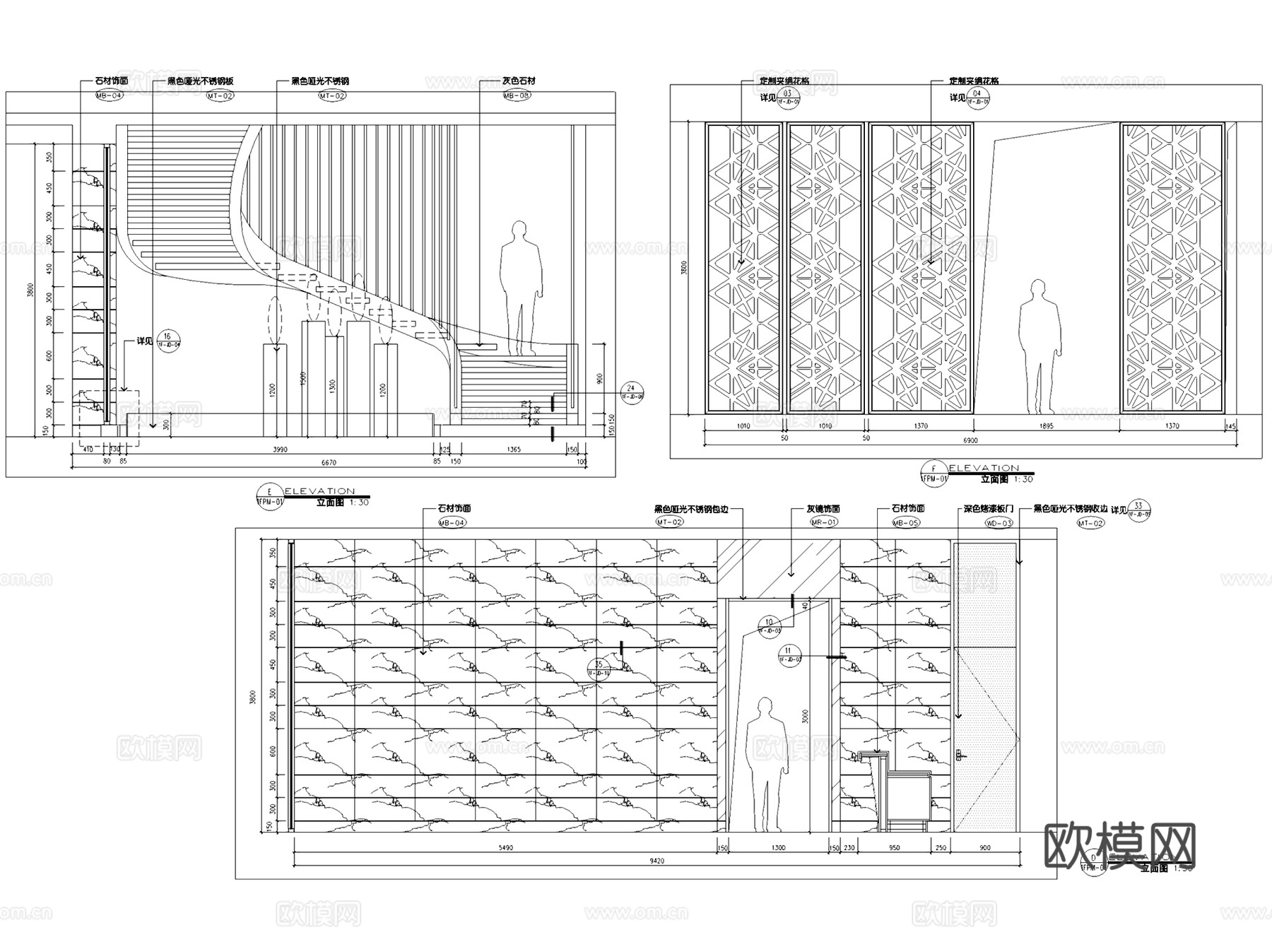滁州汇嘉茶餐厅室内工装CAD施工图cad施工图