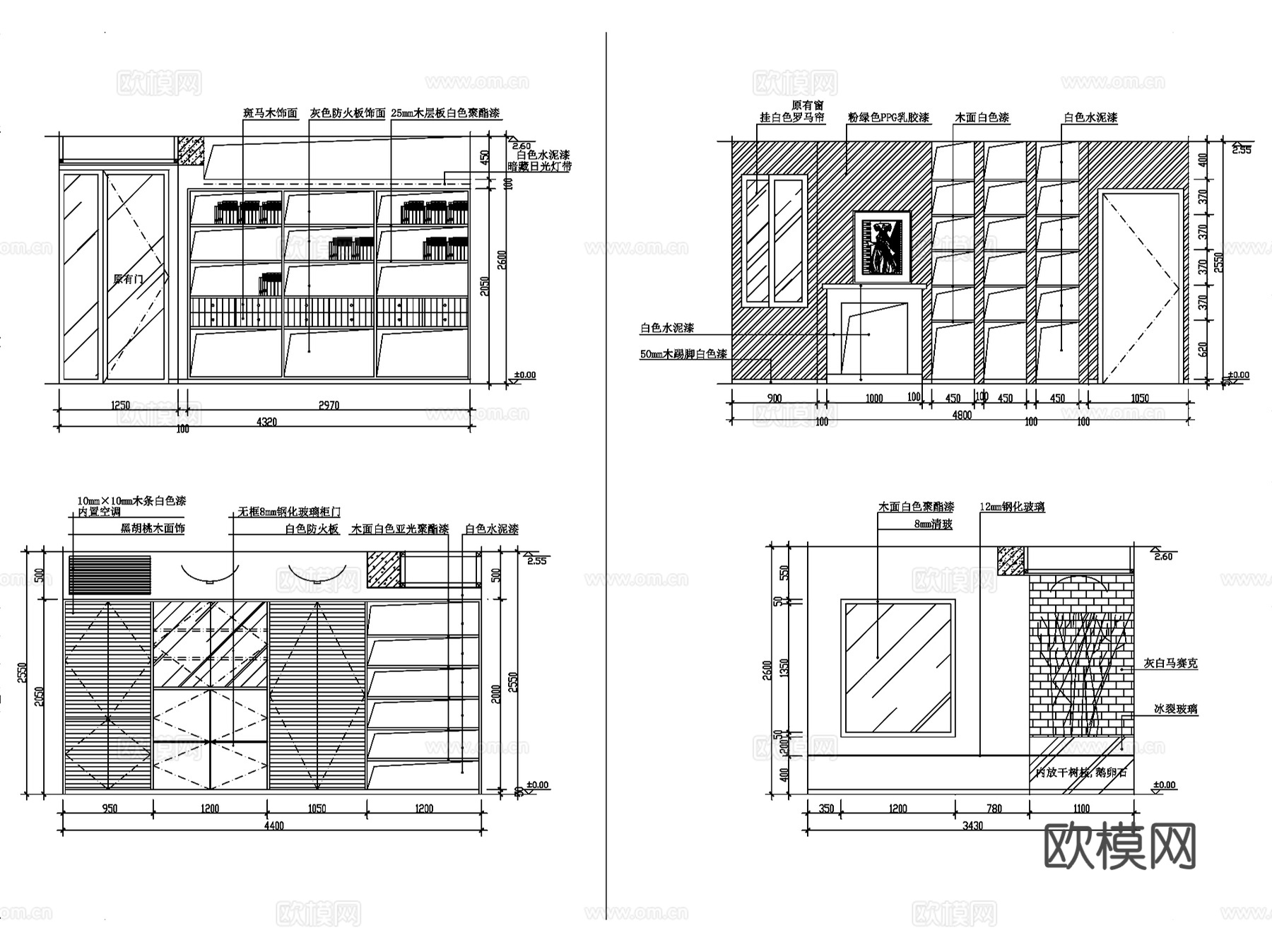 住宅室内家装装饰详图CAD施工图集 107套cad施工图