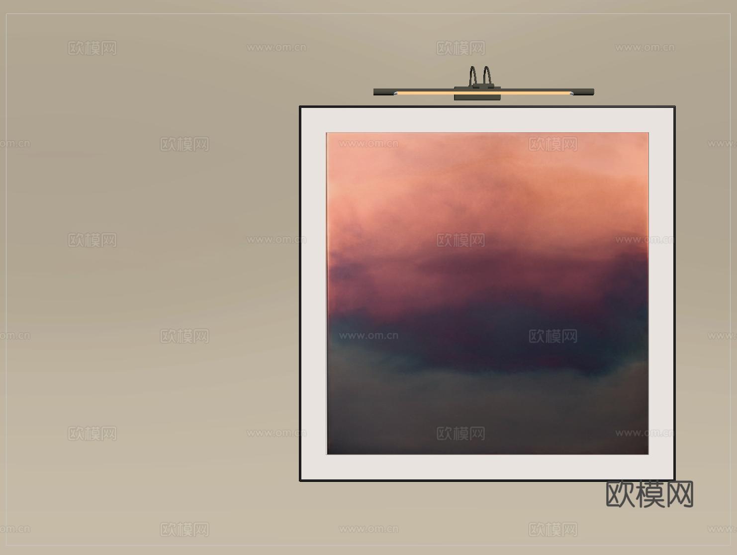 现代装饰挂画 抽象挂画su模型