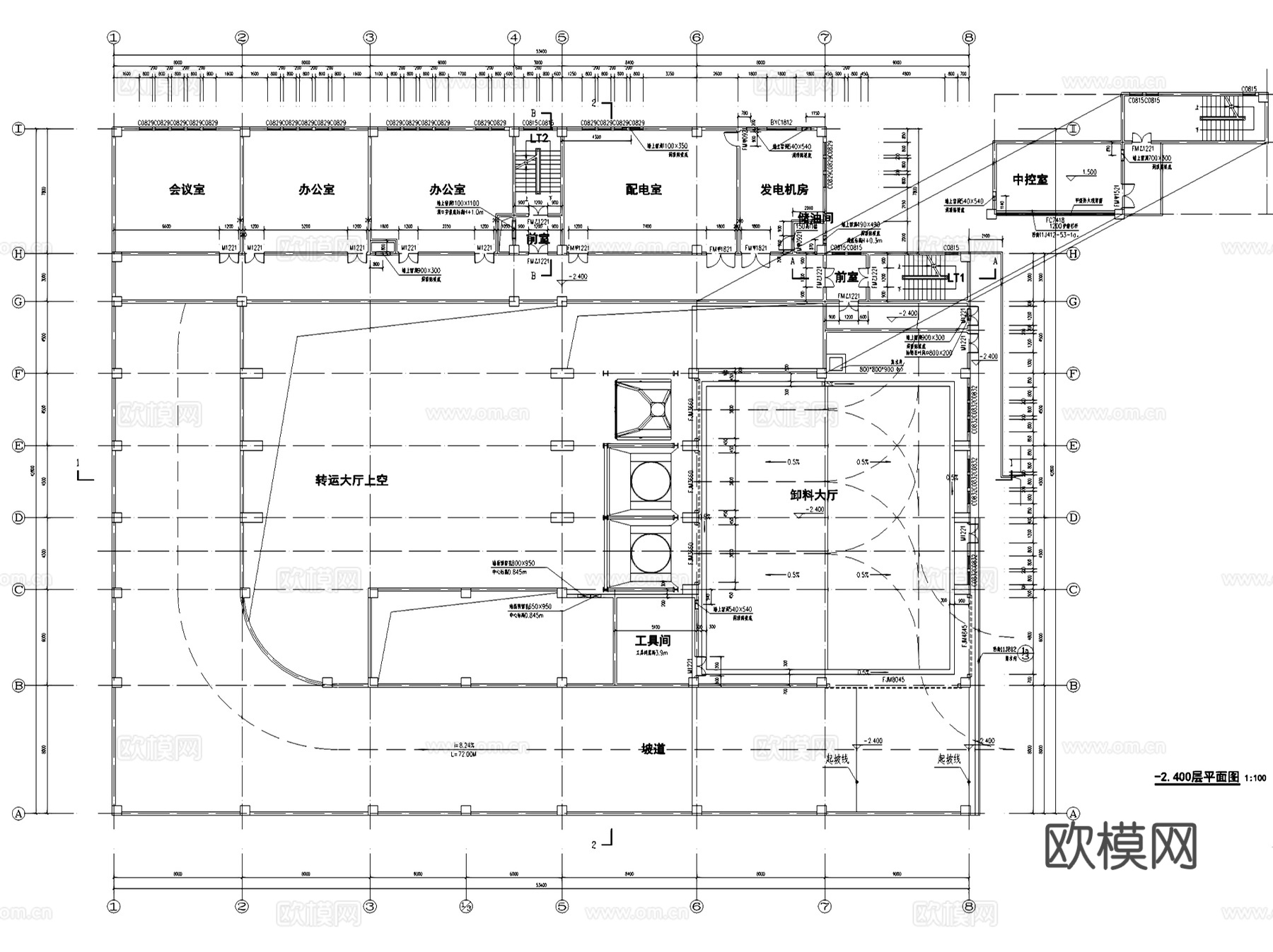 重庆茶园公租房生活垃圾压缩转运站建筑CAD施工图全套cad施工图
