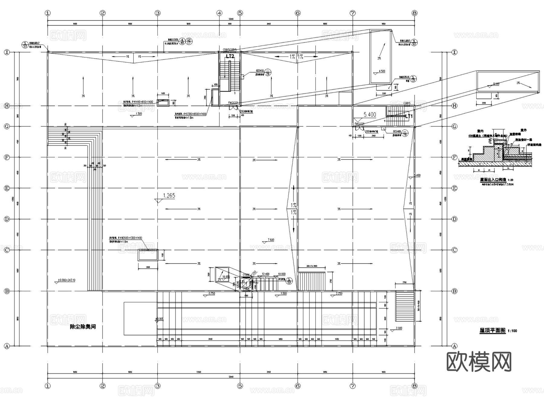 重庆茶园公租房生活垃圾压缩转运站建筑CAD施工图全套cad施工图