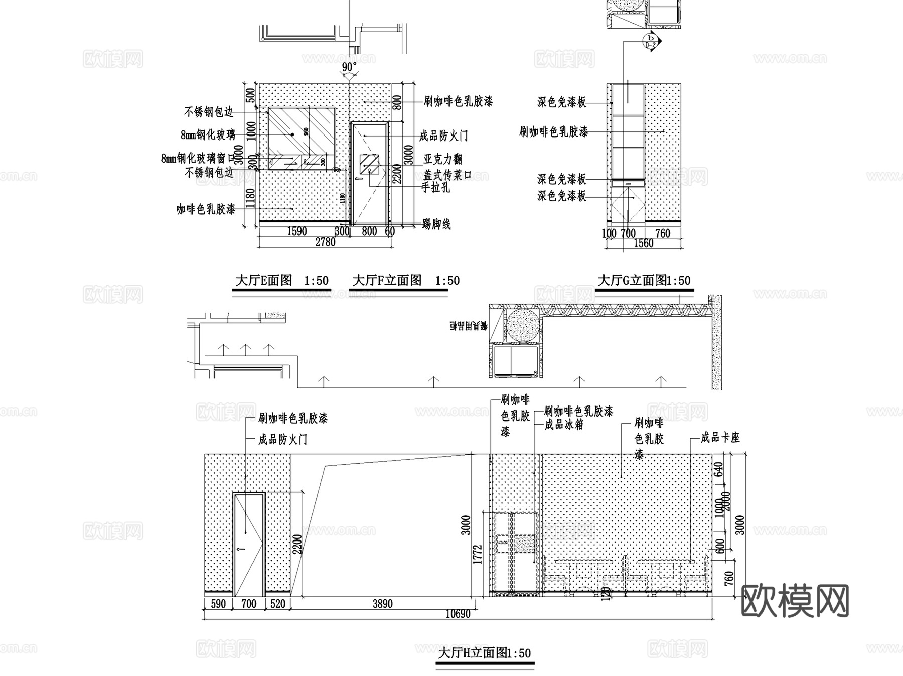 和府药王养生菜室内餐厅工装CAD施工图+3Dmax模型cad施工图