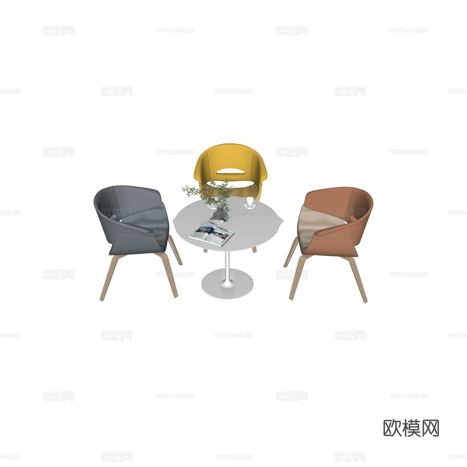 休闲桌椅su模型