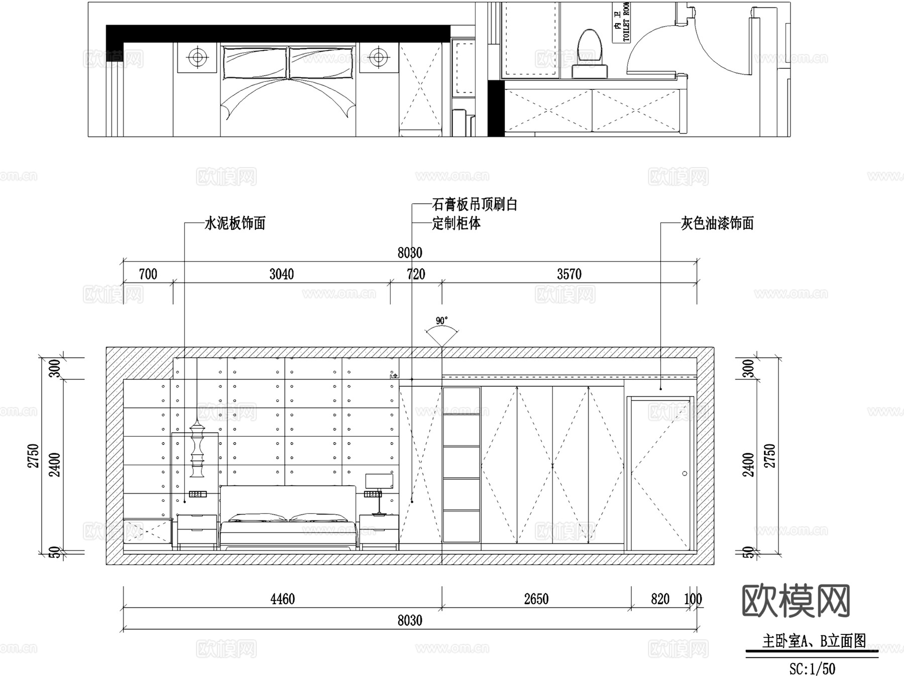 中央华城雅居室内家装CAD施工图全套cad施工图