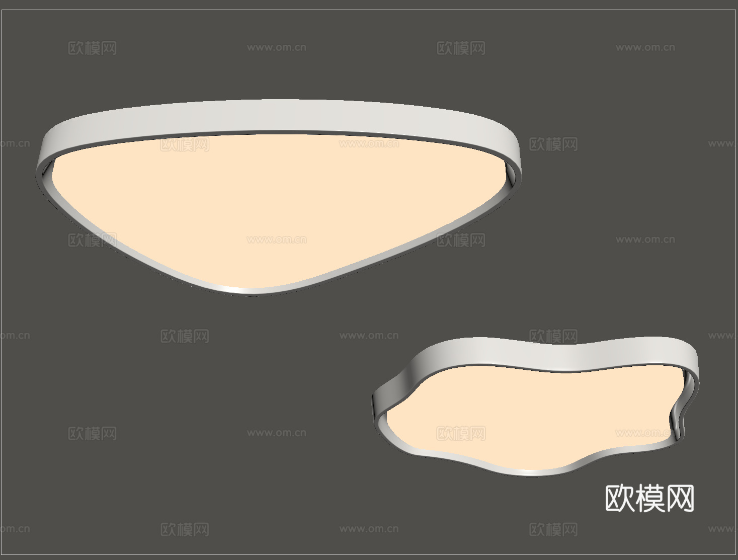 现代吸顶灯 几何形吸顶灯 卧室灯su模型