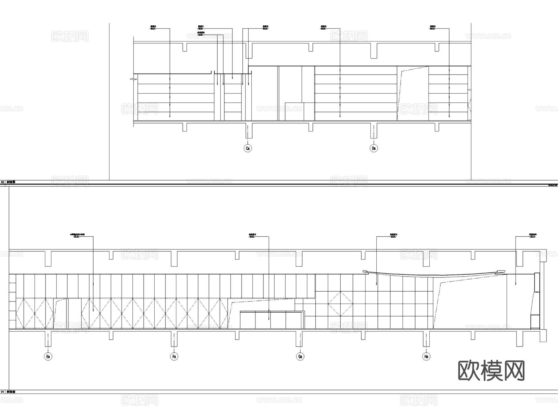 上海苏浙汇联洋店中餐厅室内工装CAD施工图cad施工图