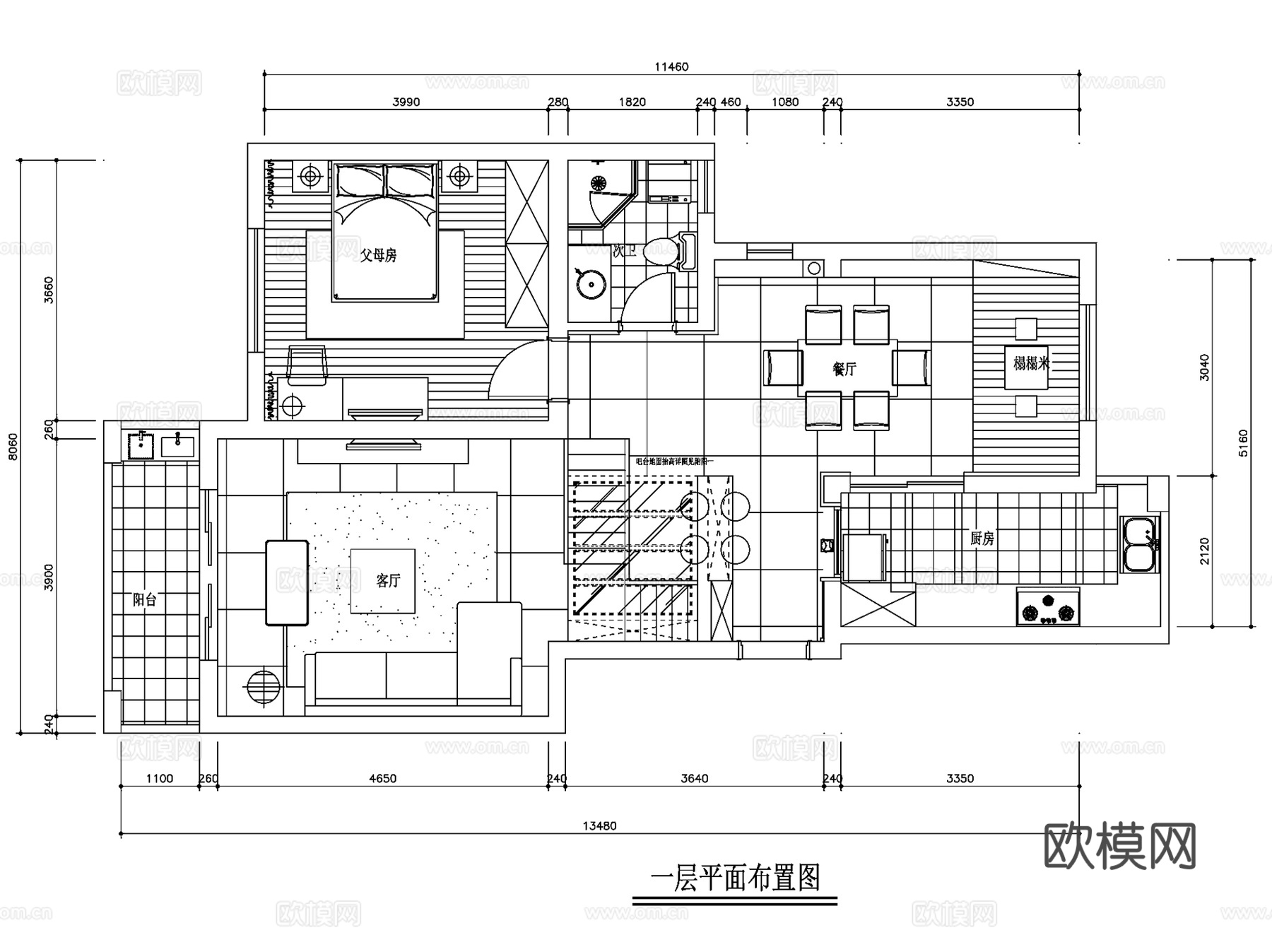 住宅室内家装装饰详图CAD施工图集 107套cad施工图