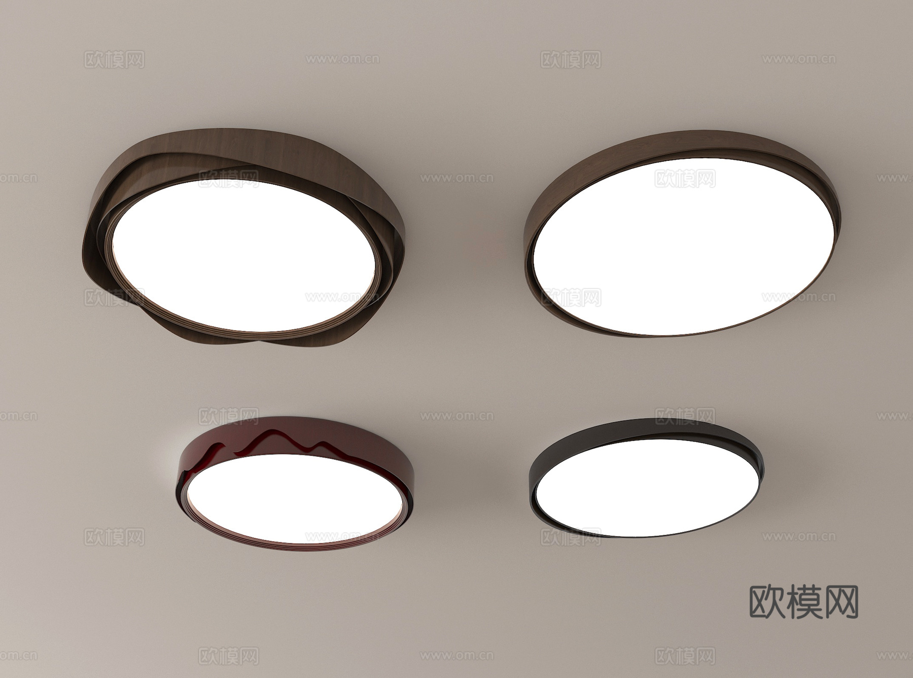 中古风吸顶灯 客厅吸顶灯3d模型下载