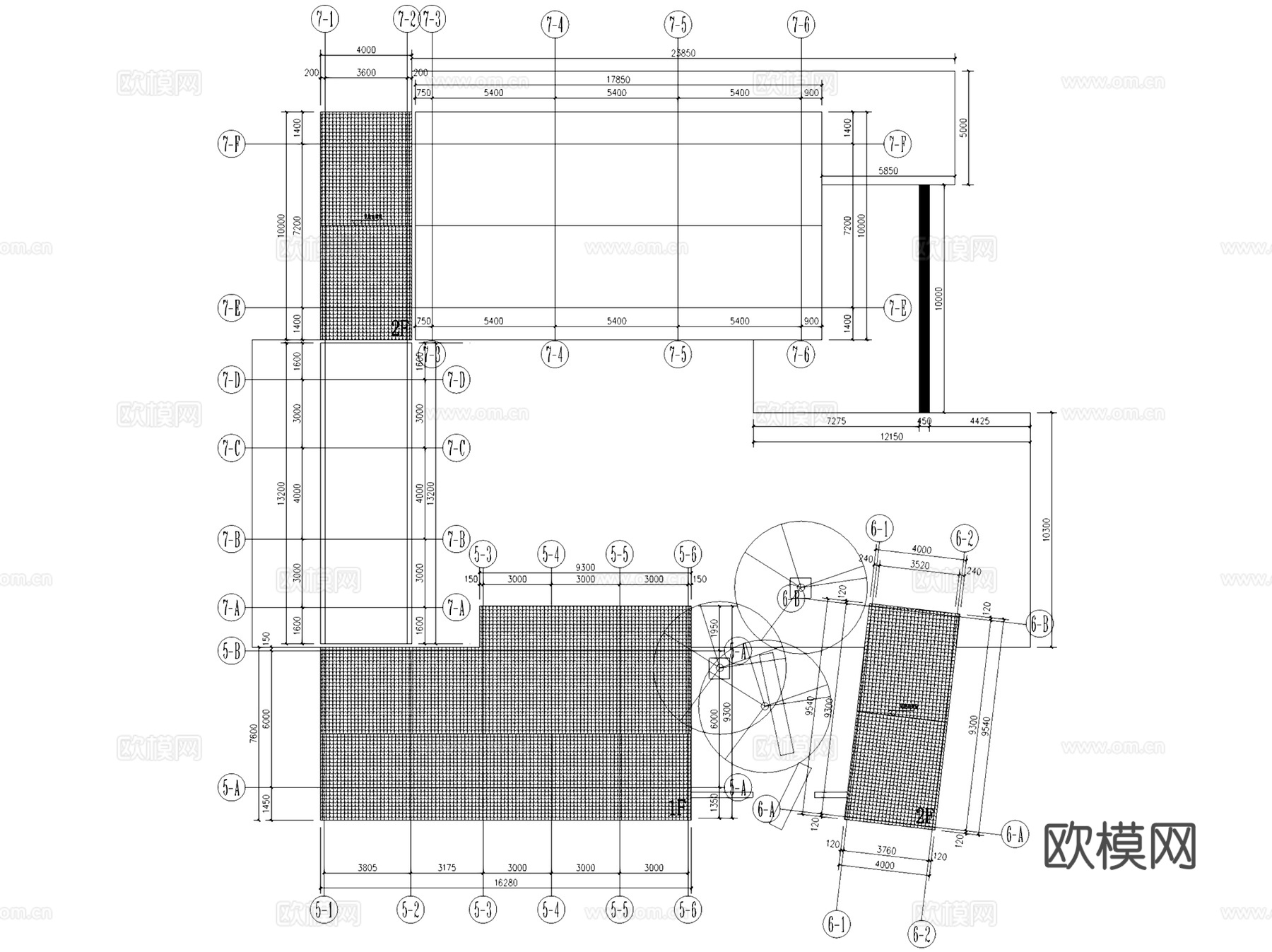 新中式民宿茶室工坊商业建筑CAD施工图+SUcad施工图