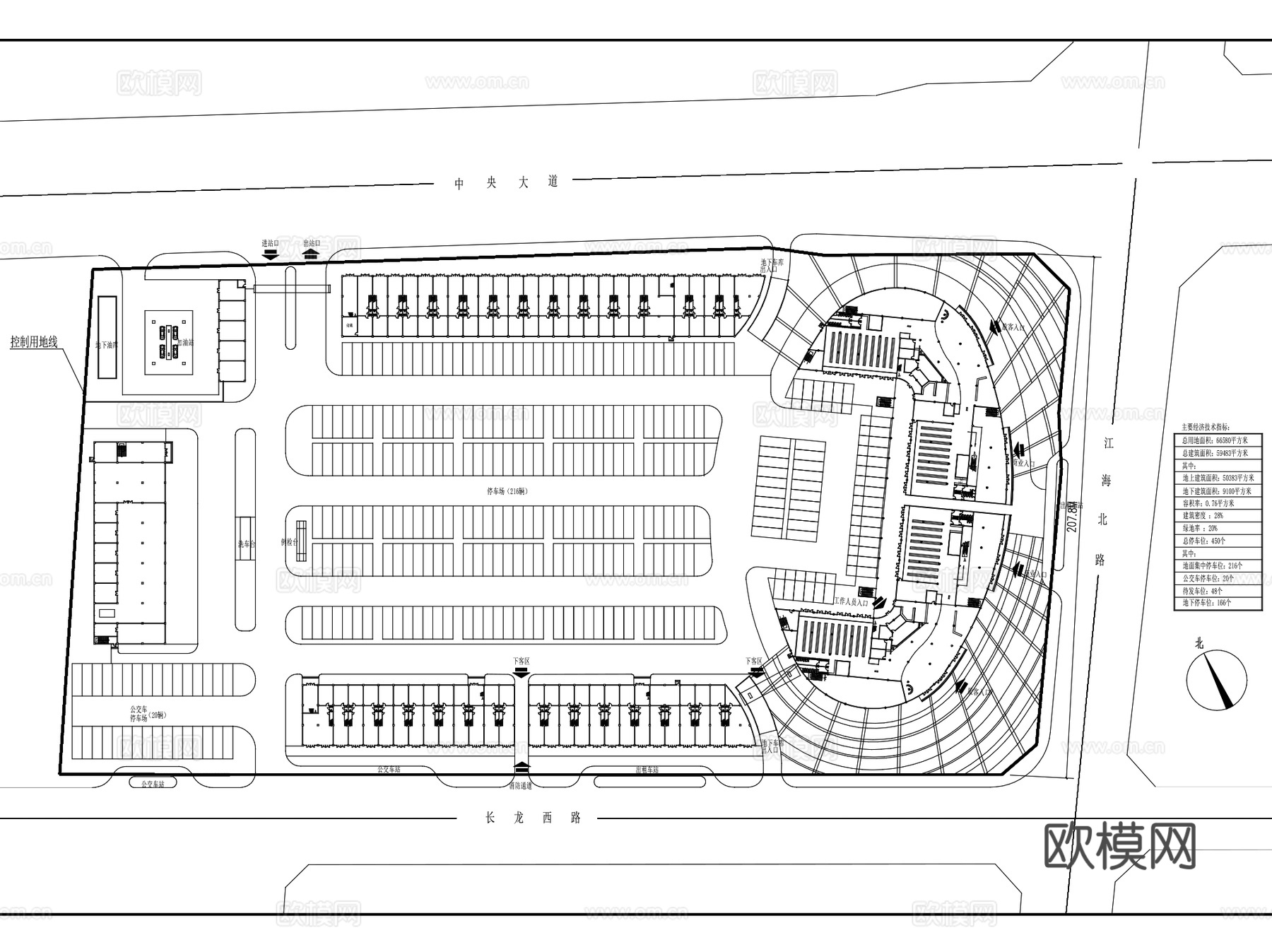启东客运站公共汽车站建筑CAD施工图+SU+3Dmaxcad施工图下载（渲染图3）