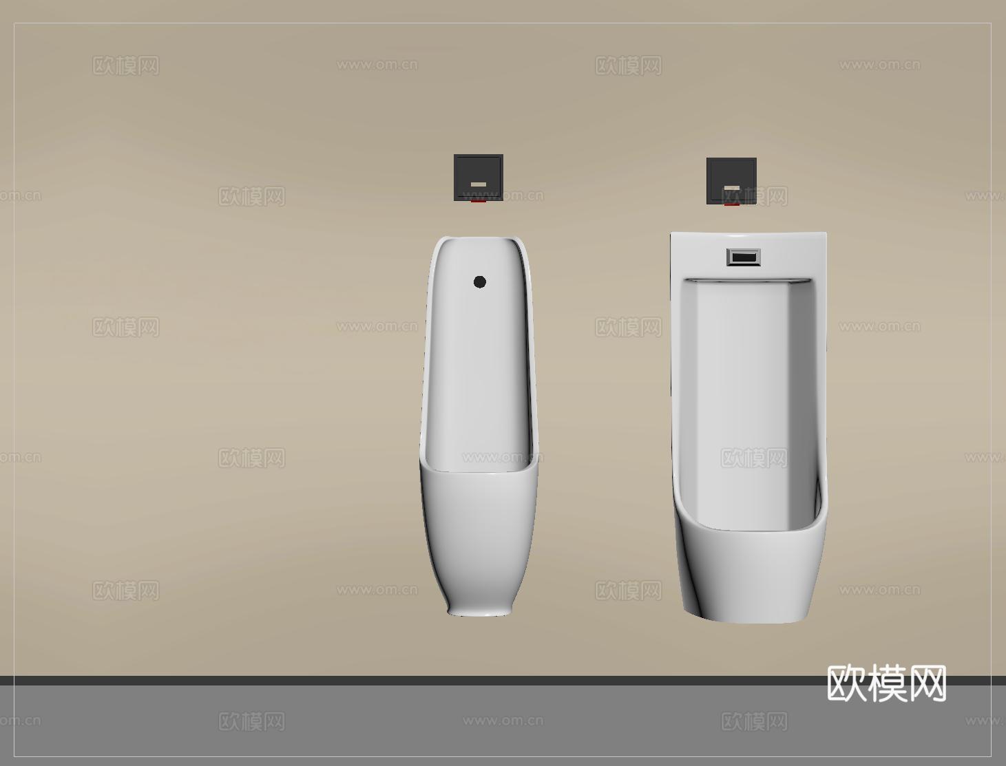 现代小便池 小便器 小便斗su模型下载（渲染图2）