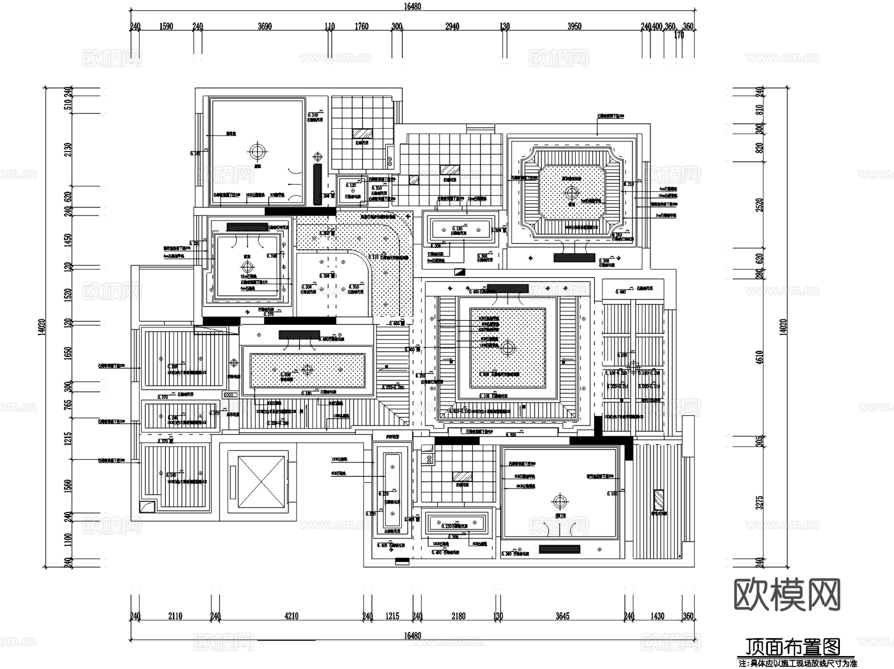 地中海风四室两厅三卫室内家装CAD施工图cad施工图