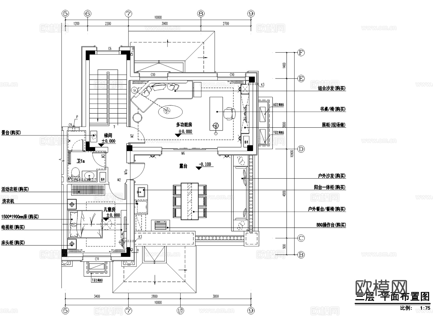 碧桂园劳斯莱斯版玲珑三层别墅中式样板房室内家装CAD施工图cad施工图