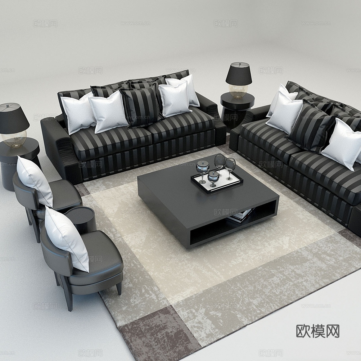 沙发系列3d模型下载