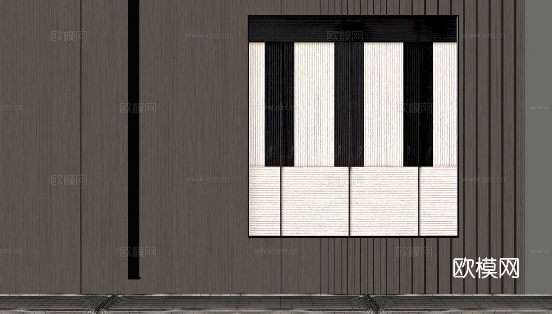 现代黑白灰挂画su模型