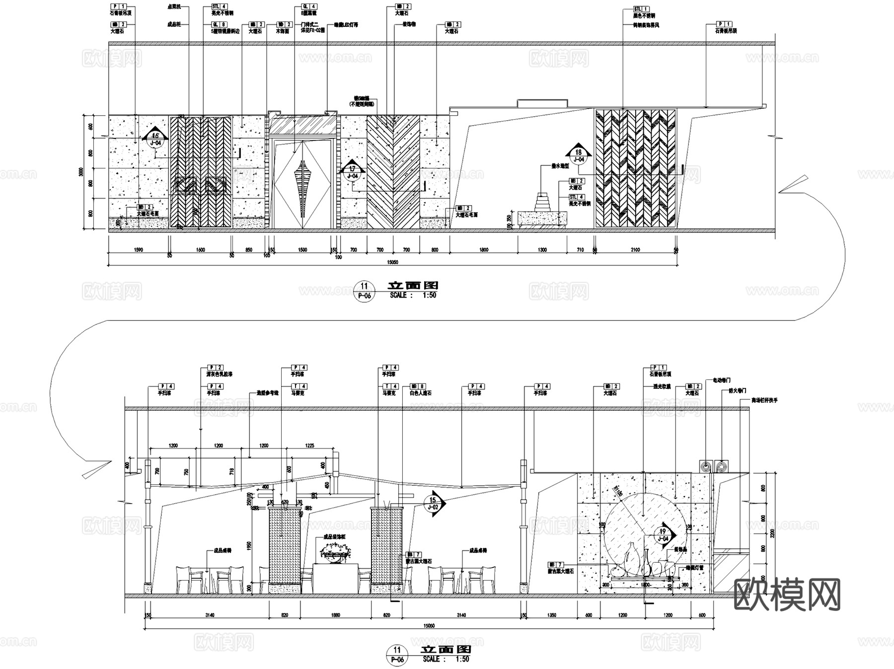 中式滇味彩云餐厅室内工装CAD施工图整套cad施工图