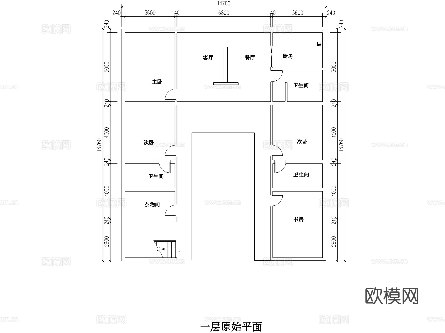新中式农家乐民宿室内工装平面CAD施工图+建筑SU模型cad施工图