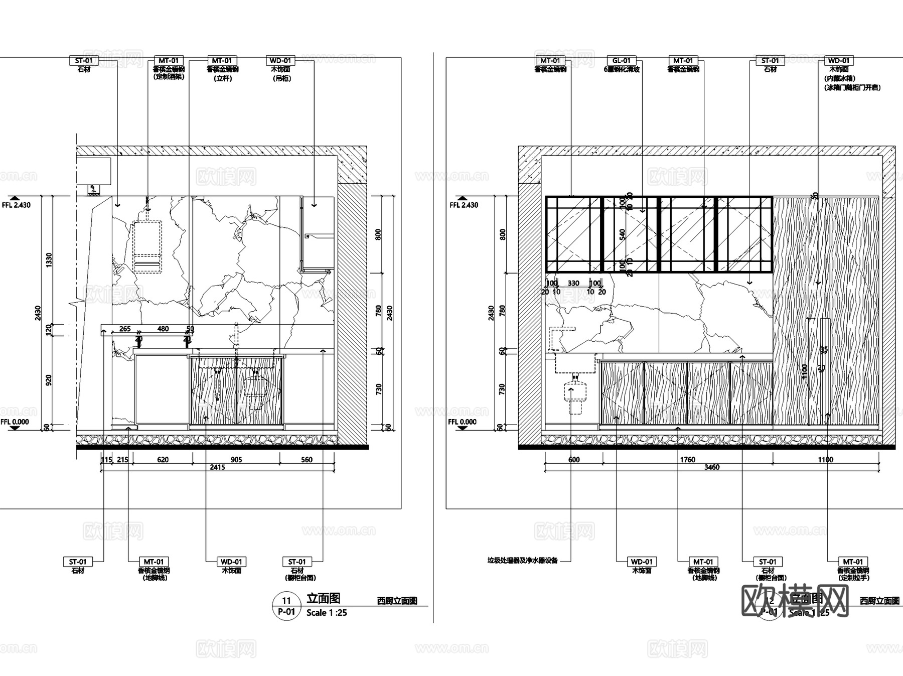 安宁乾泰世贸广场HG-3户型大平层室内家装CAD施工图整套cad施工图
