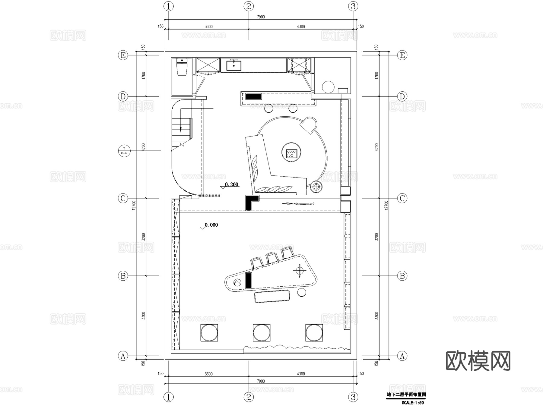 北京亿城燕西书院华府中式四层合院别墅室内家装CAD施工图整套cad施工图