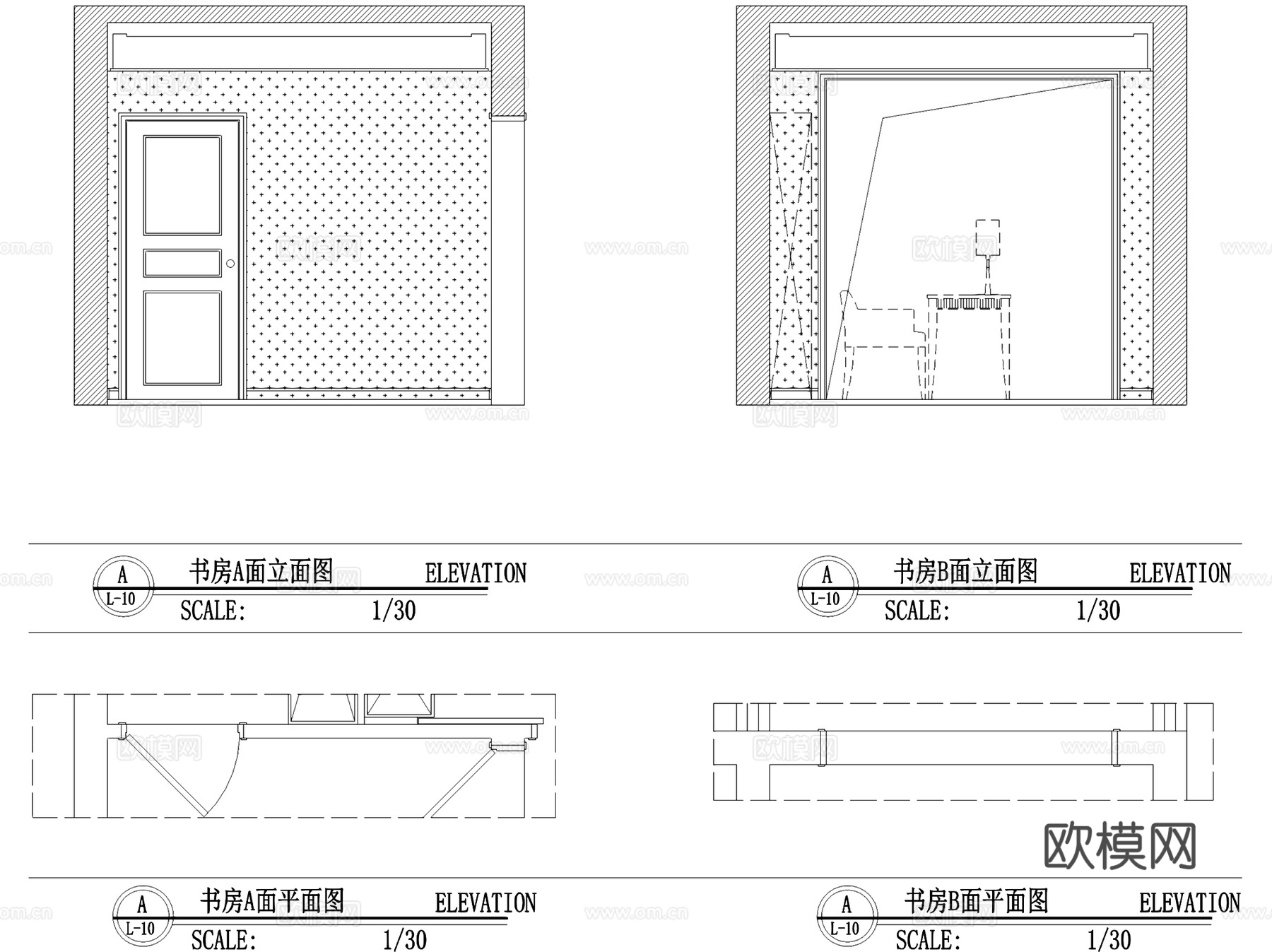 北欧风三室两厅私宅室内家装CAD施工图cad施工图