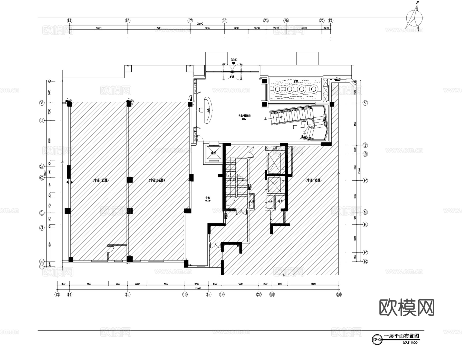 株洲海天渔港酒楼餐厅室内工装CAD施工图整套cad施工图