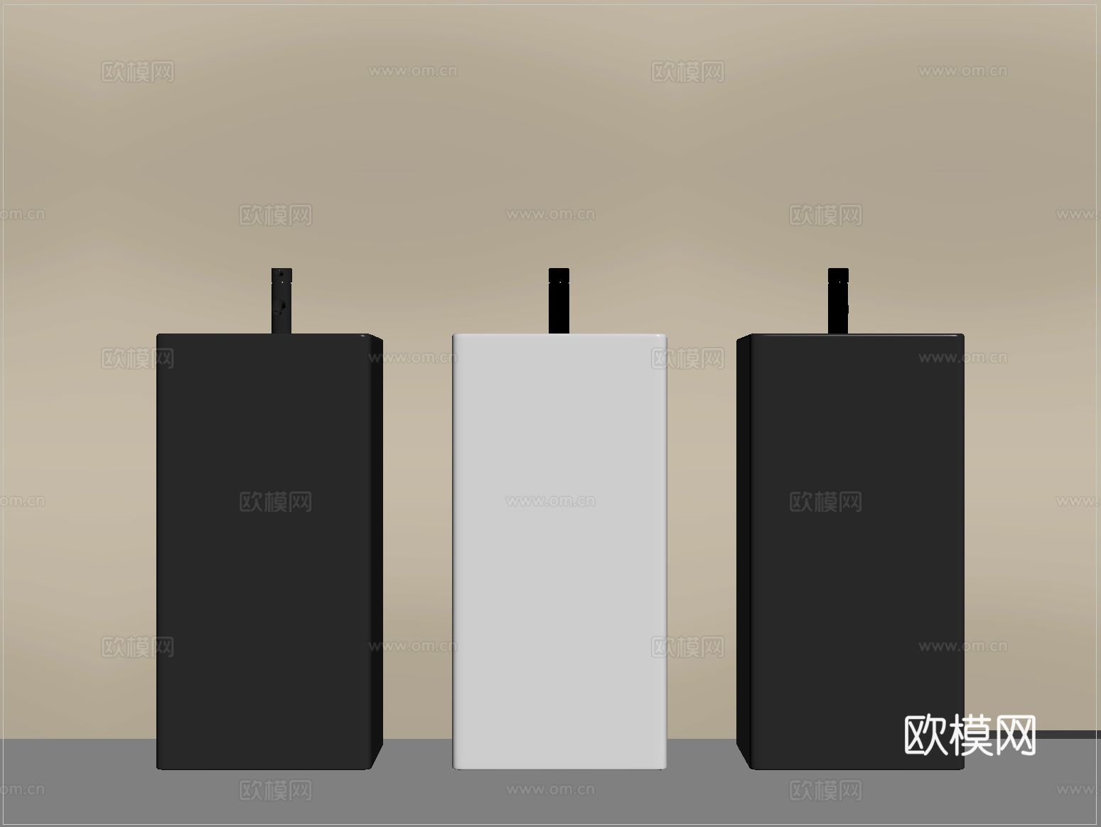 现代洗手台 立柱式洗手台su模型