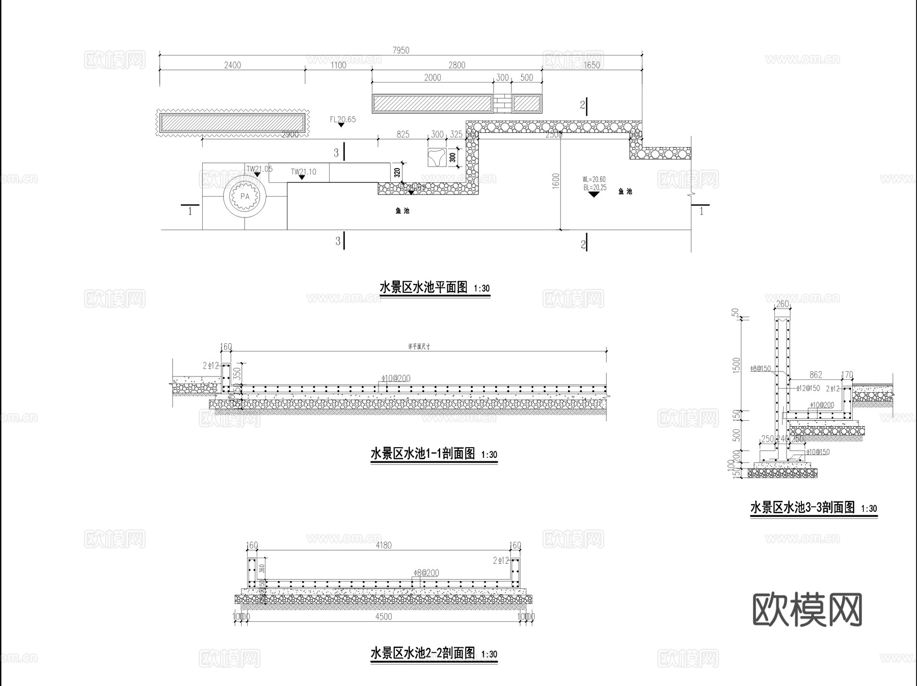 奥雅·北京泰禾运河岸上东区水系6栋新中式样板间私家庭院花园cad施工图下载（渲染图5）