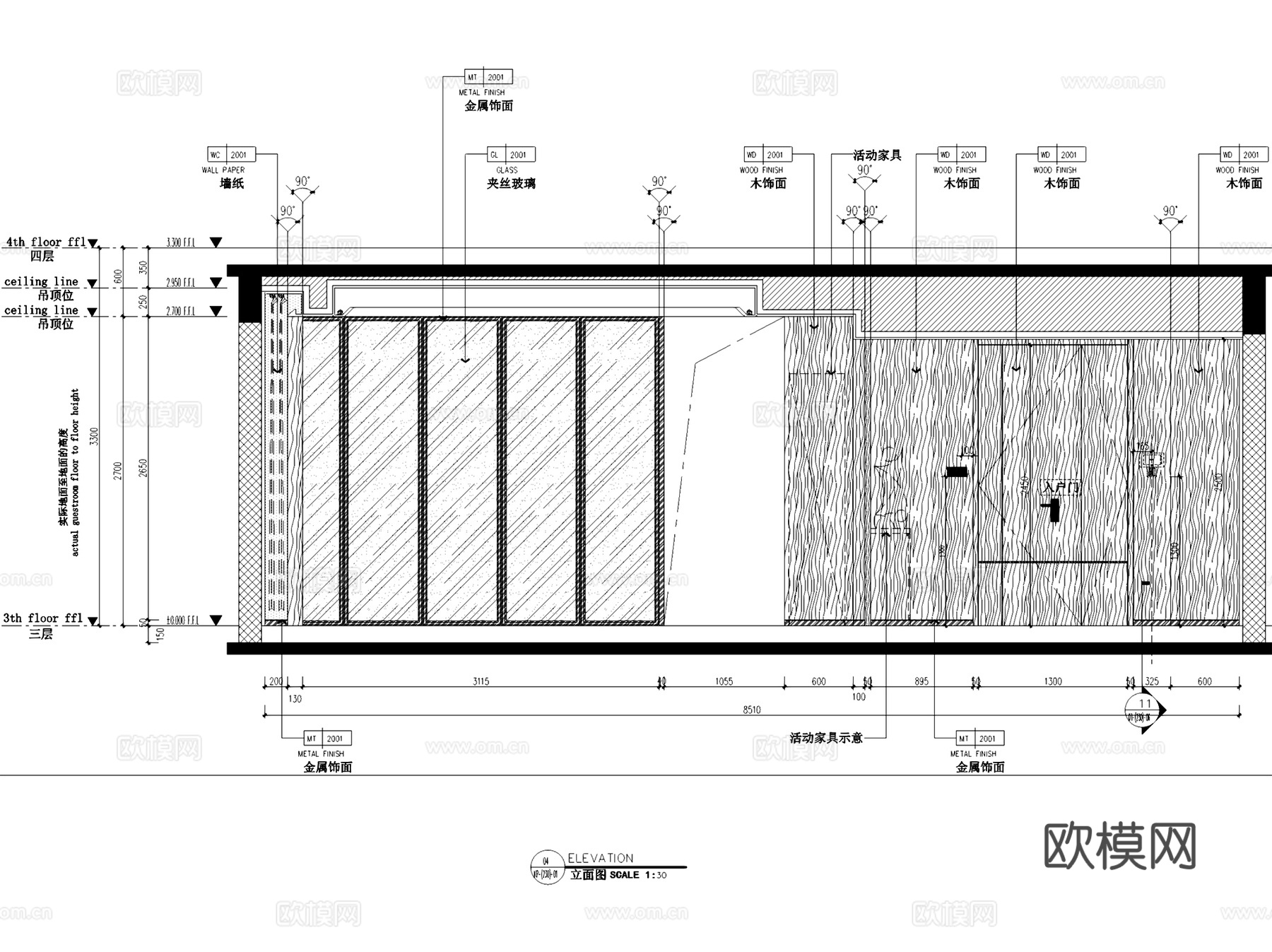 北京丰台花乡樊家村高层230户型室内家装CAD施工图整套cad施工图